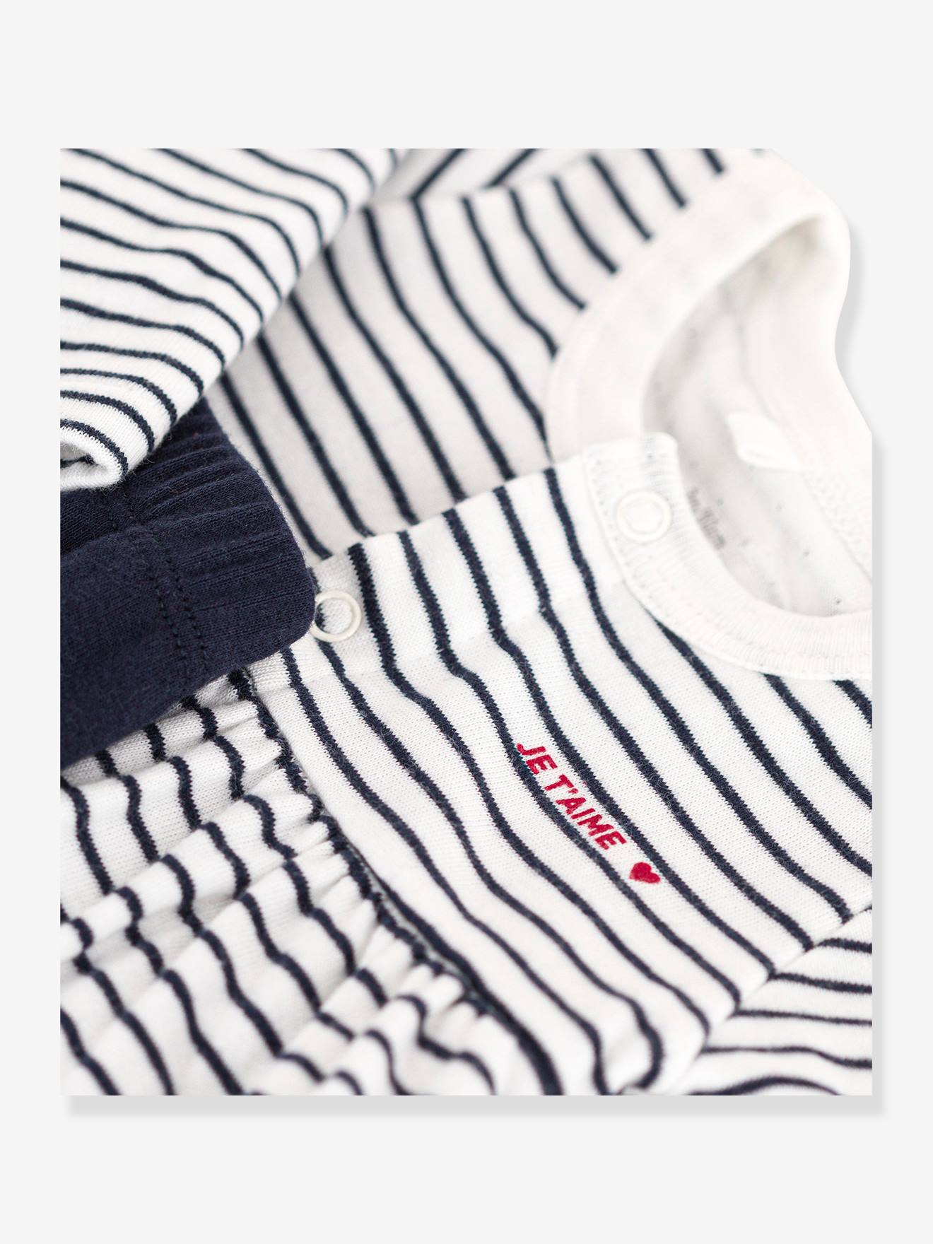 Robe marinière et legging en coton bébé PETIT BATEAU blanc imprimé