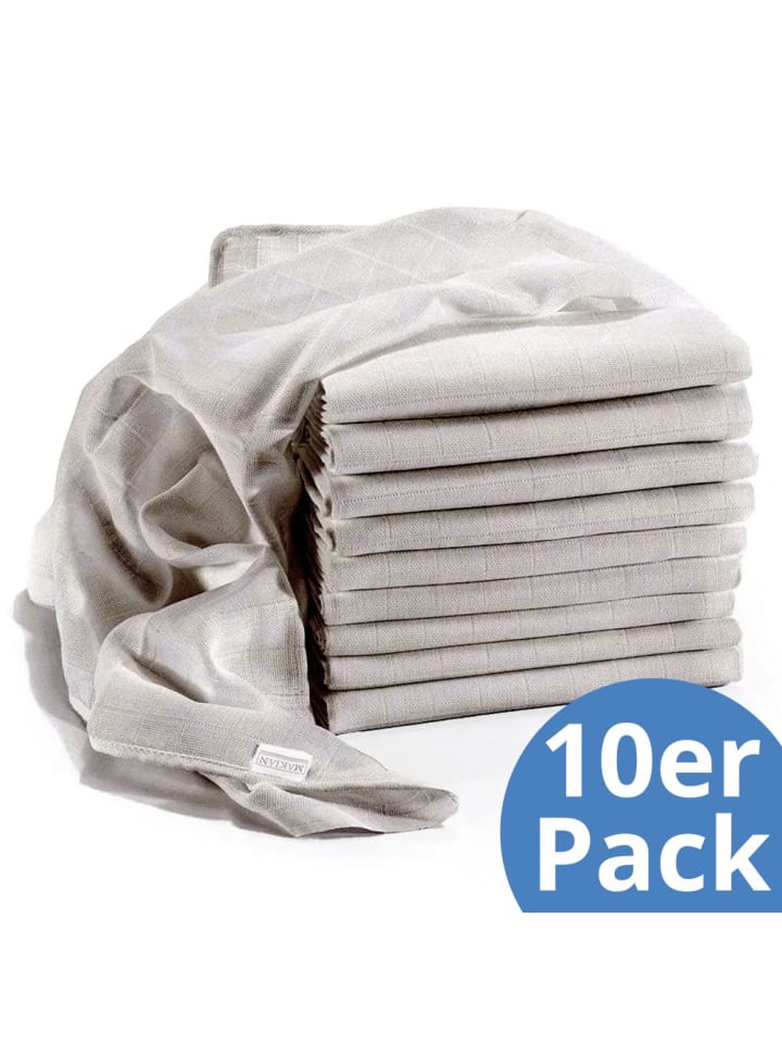 Makian Mullwindel / Mulltuch 10er Pack 80 x 80 cm - Grau in grau günstig kaufen onesize