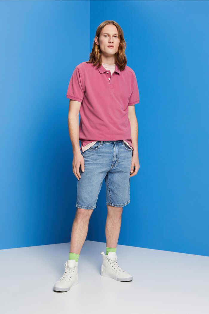 Poloshirt aus Stone-Washed-Baumwollpikee