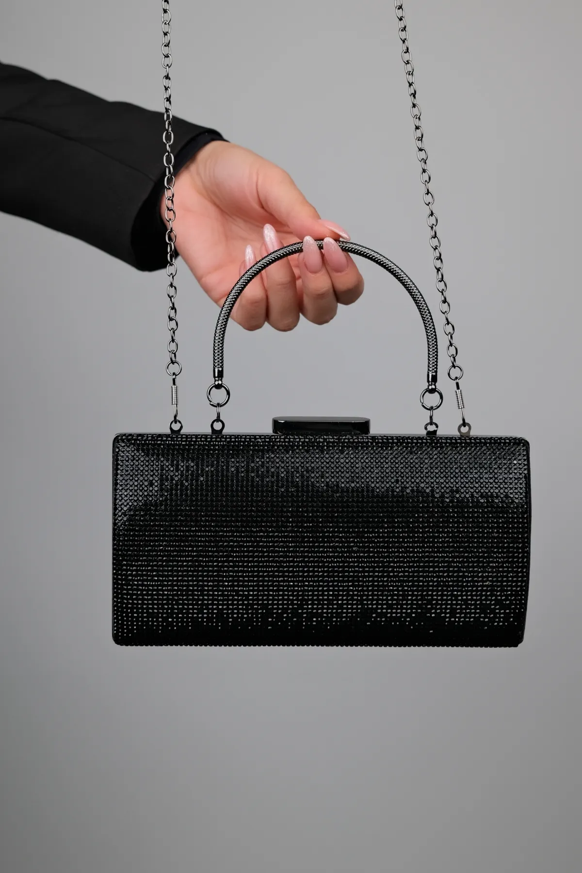 LuviShoes  363 Black Stone Damen-Abendkleidtasche