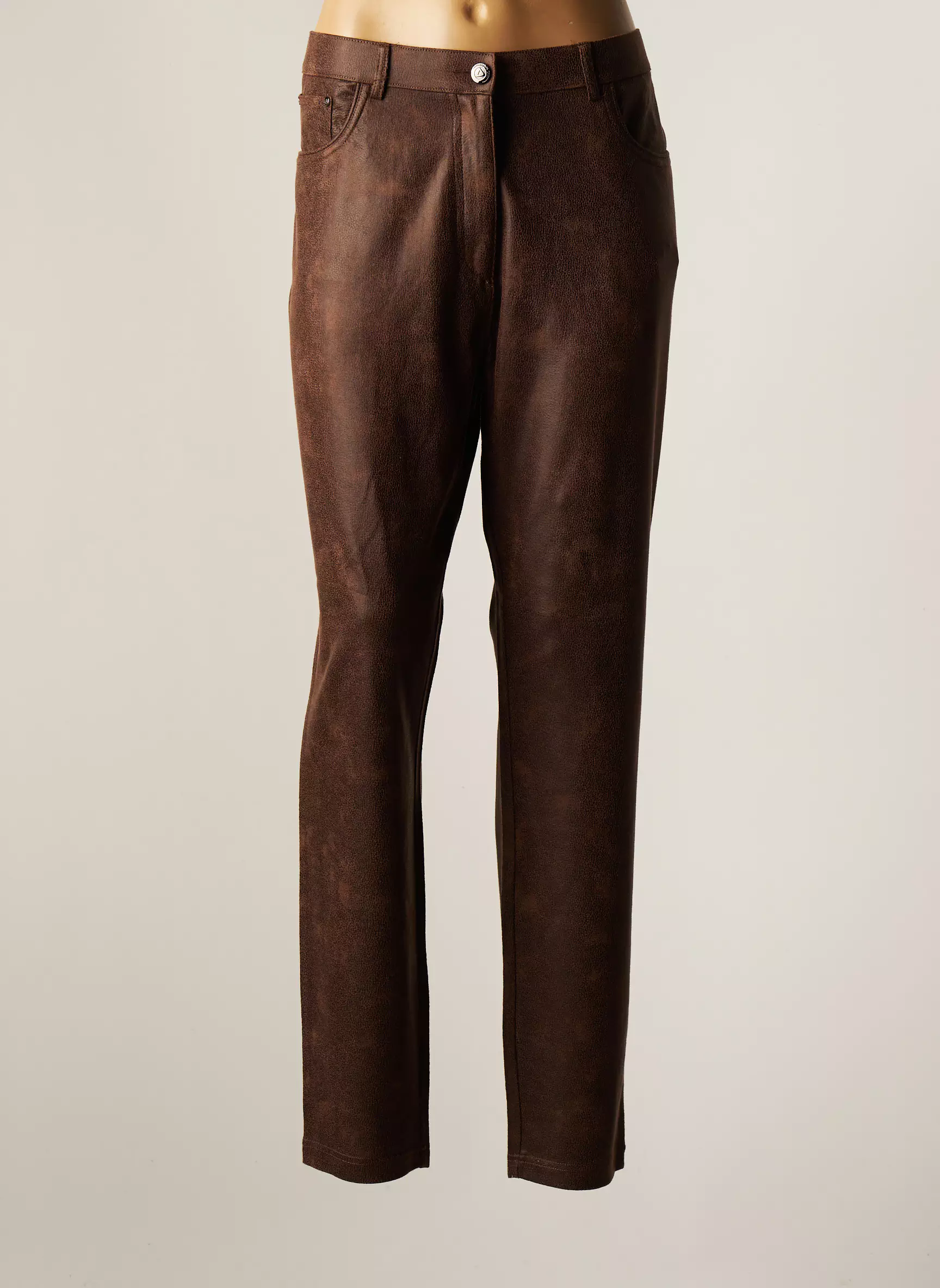 Lcdn Pantalons Slim Femme couleur marron