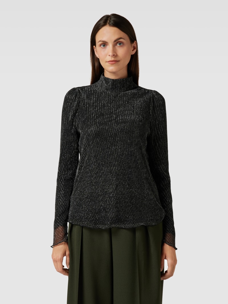 Blusenshirt mit Effektgarn in silber