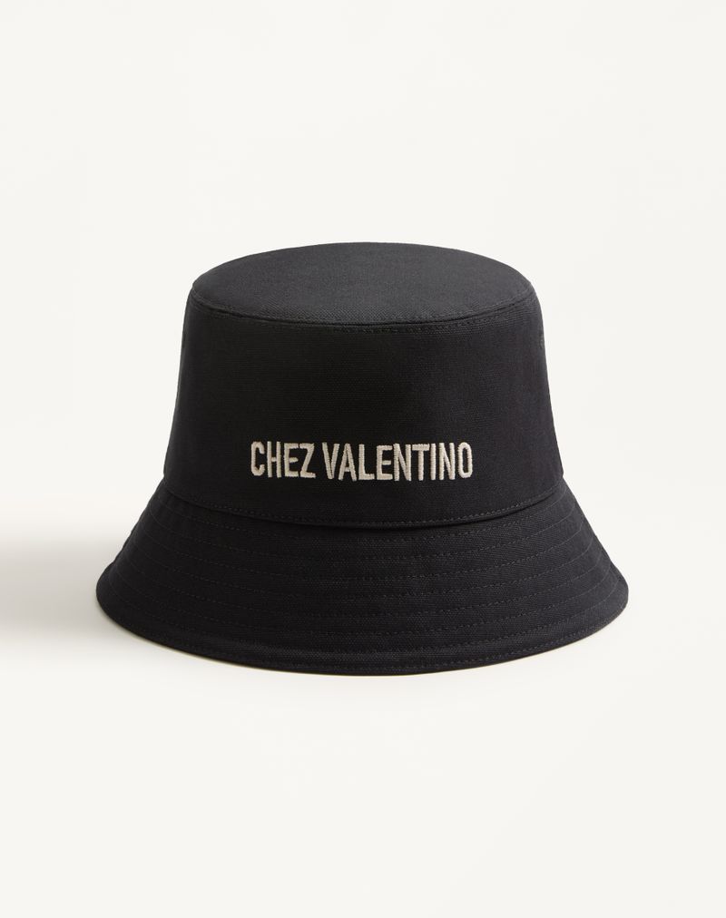 Chez Valentino Bomuldsbøllehat Med Broderi