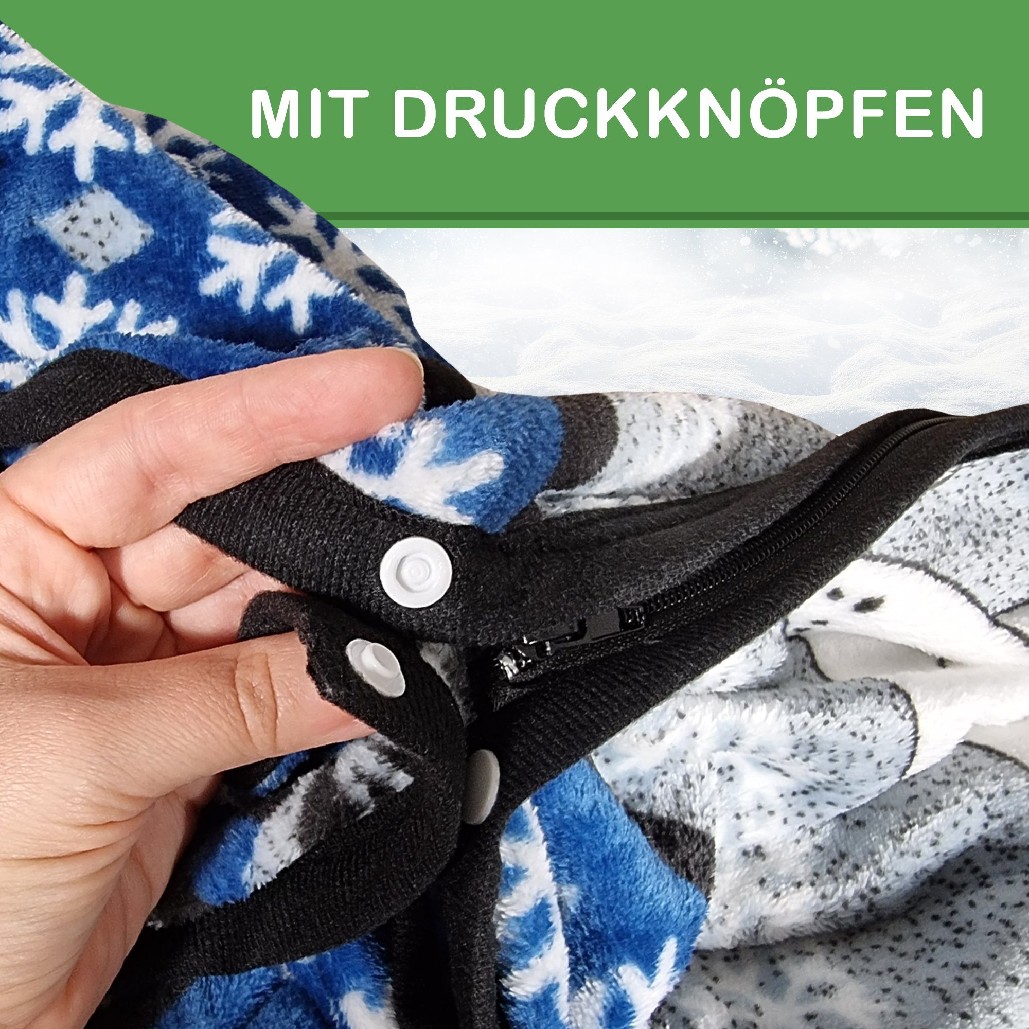 Wohndecke Kuscheldecke mit Ärmeln für Erwachsene & Kinder Ärmeldecke, DILUMA, TV Decke mit Ärmeln & Reißverschluss Kuschelweich, Warm