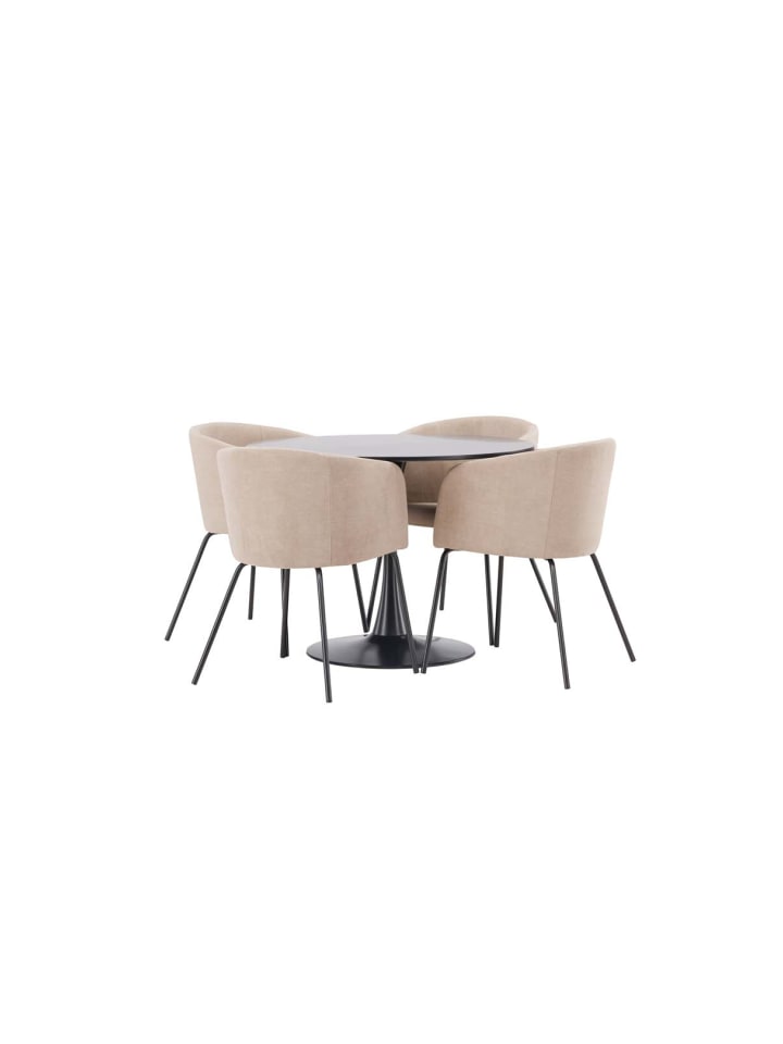 ebuy24 Essgruppe Glade 2 (5-teilig) Schwarz 100 x 100 cm günstig kaufen onesize