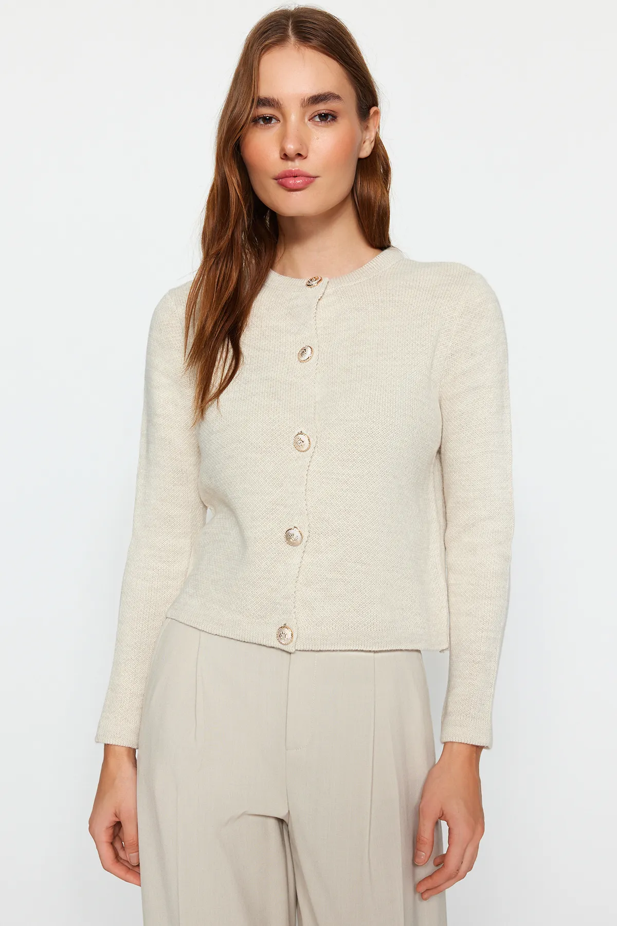 Trendyol Collection  Stein Basic Strickcardigan TWOAW24HI00090