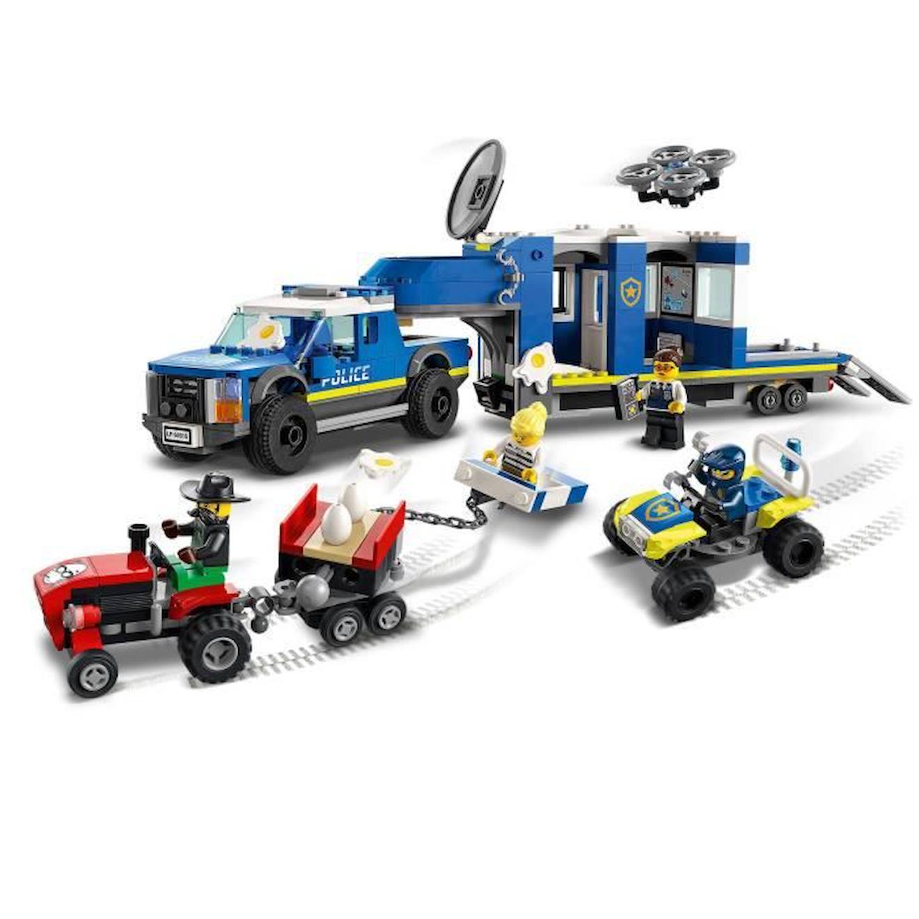 LEGO 60315 City Le Camion de Commandement Mobile de la Police, Figurines de Policiers, Jouet Tracteur, Garcons et Filles Dès 6 Ans bleu