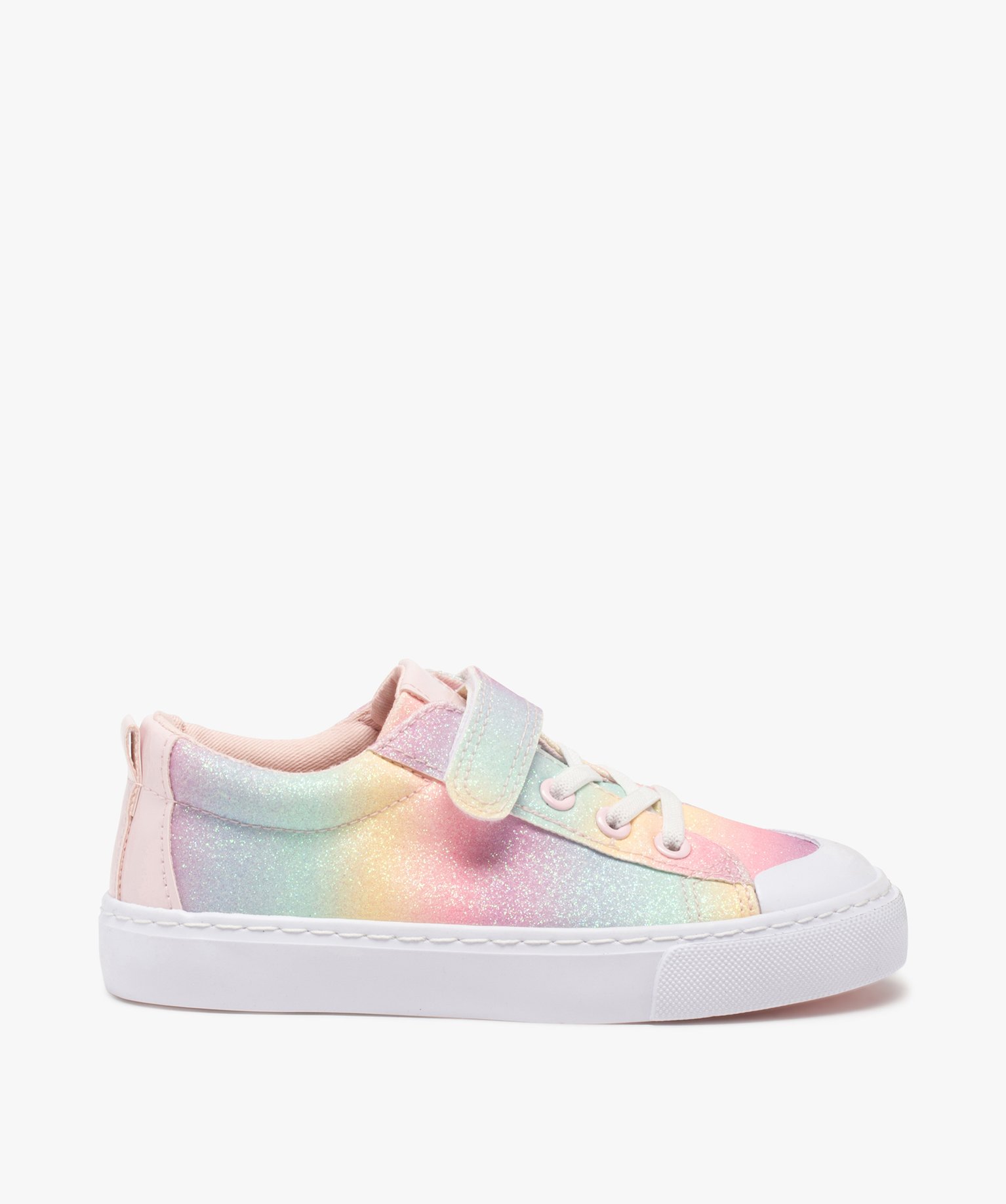 Tennis fille en toile arc-en-ciel à paillettes multicolore | GEMO