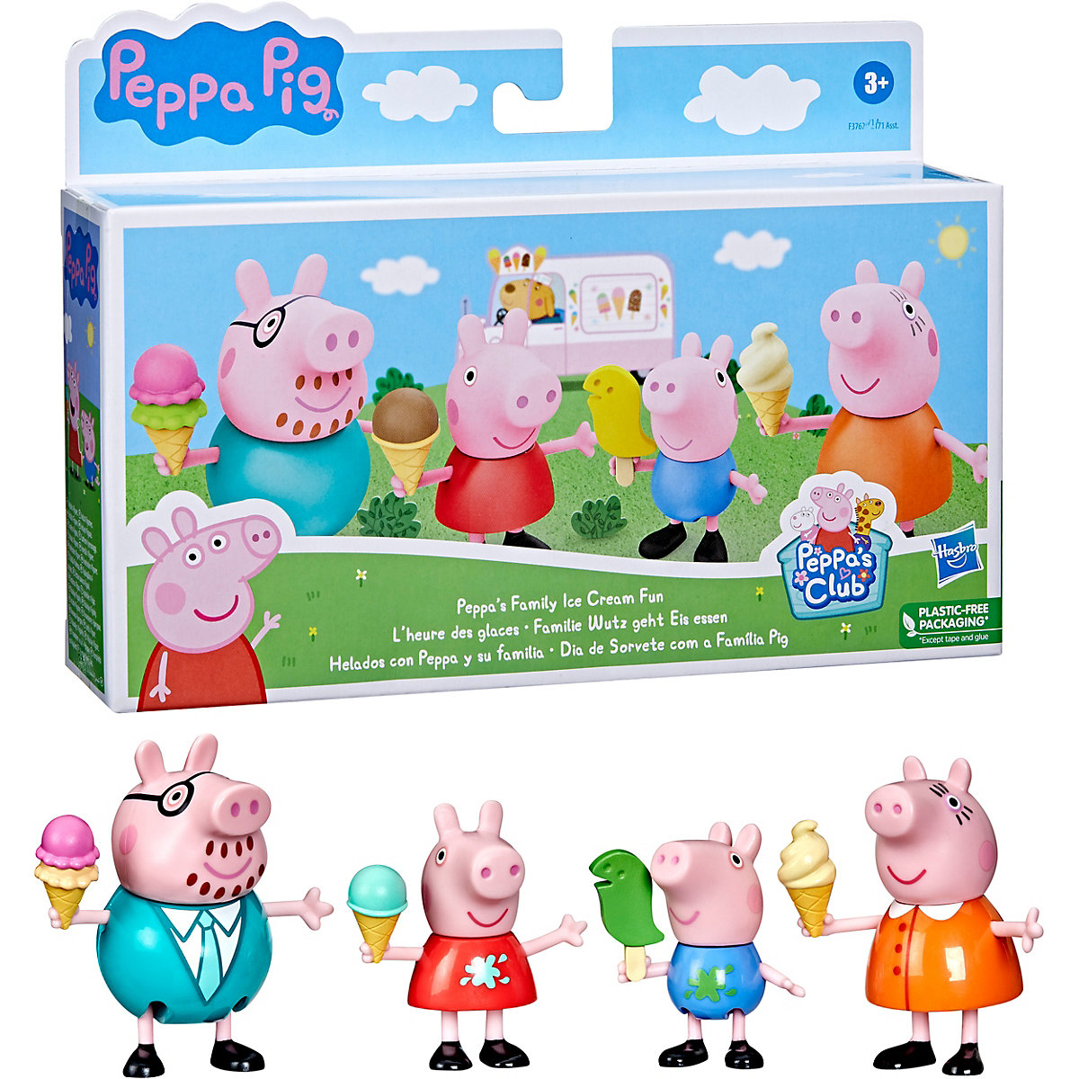 Peppa Pig Peppa’s Adventures Familienfiguren 4er-Pack Sortiment, ab 3 Jahren