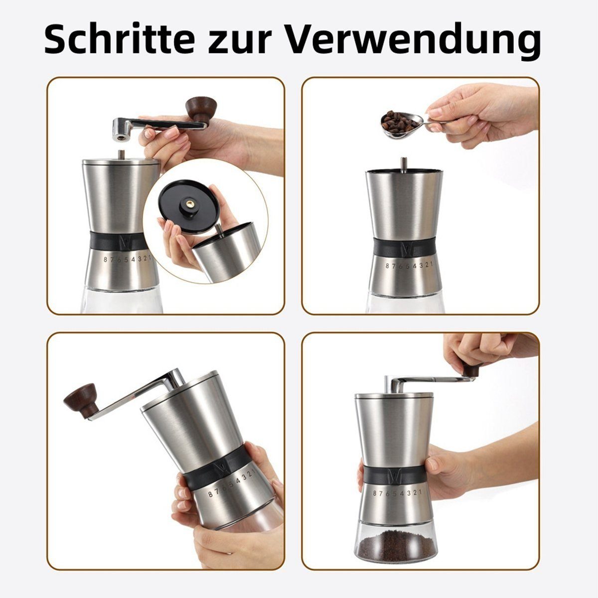 LENBEST Kaffeemühle Kaffeemühle Manuell/Hand mit Keramikmahlwerk,Espressomühle
