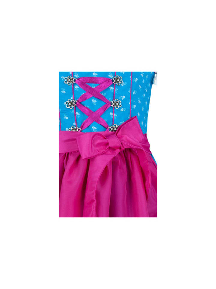 Nübler Kinderdirndl 3-teilig Emilia in Türkis-Fuchsia günstig kaufen