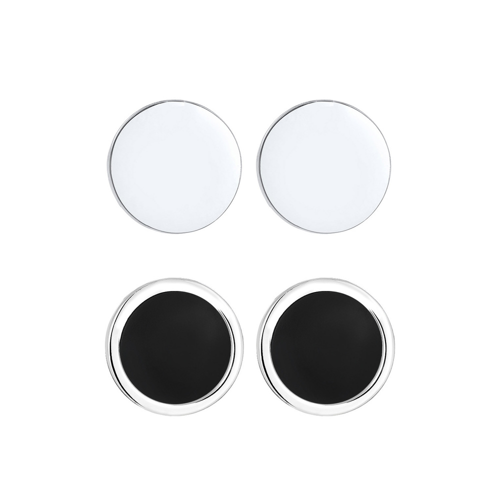 KUZZOI KUZZOI Boucles d'Oreilles Hommes Clous d'oreilles Ensemble Cercle Géo avec émail  Boucles d'oreilles