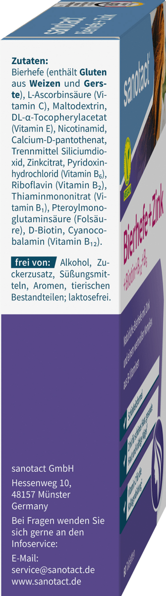 Bierhefe + Zink Tabletten 60 St., 30 g