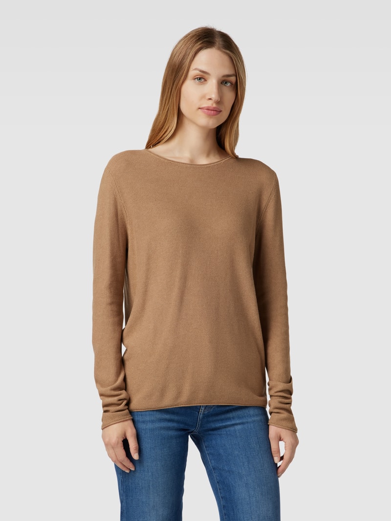 Strickpullover mit Strukturmuster in sand