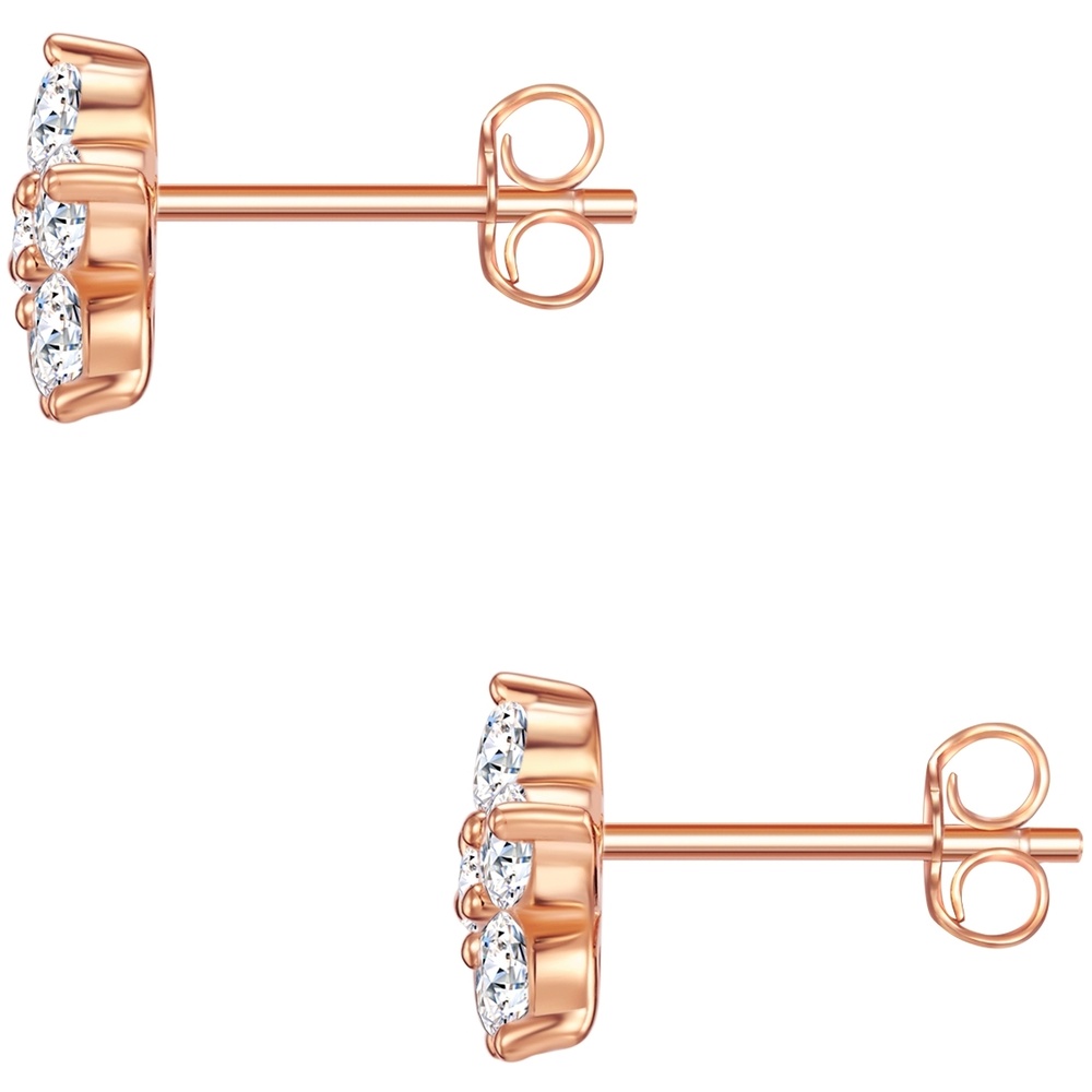 Rafaela Donata Puces d'oreilles en argent Fleur Argent sterling Oxyde de zirconium (CZ) en Or ro Boucles d'oreilles