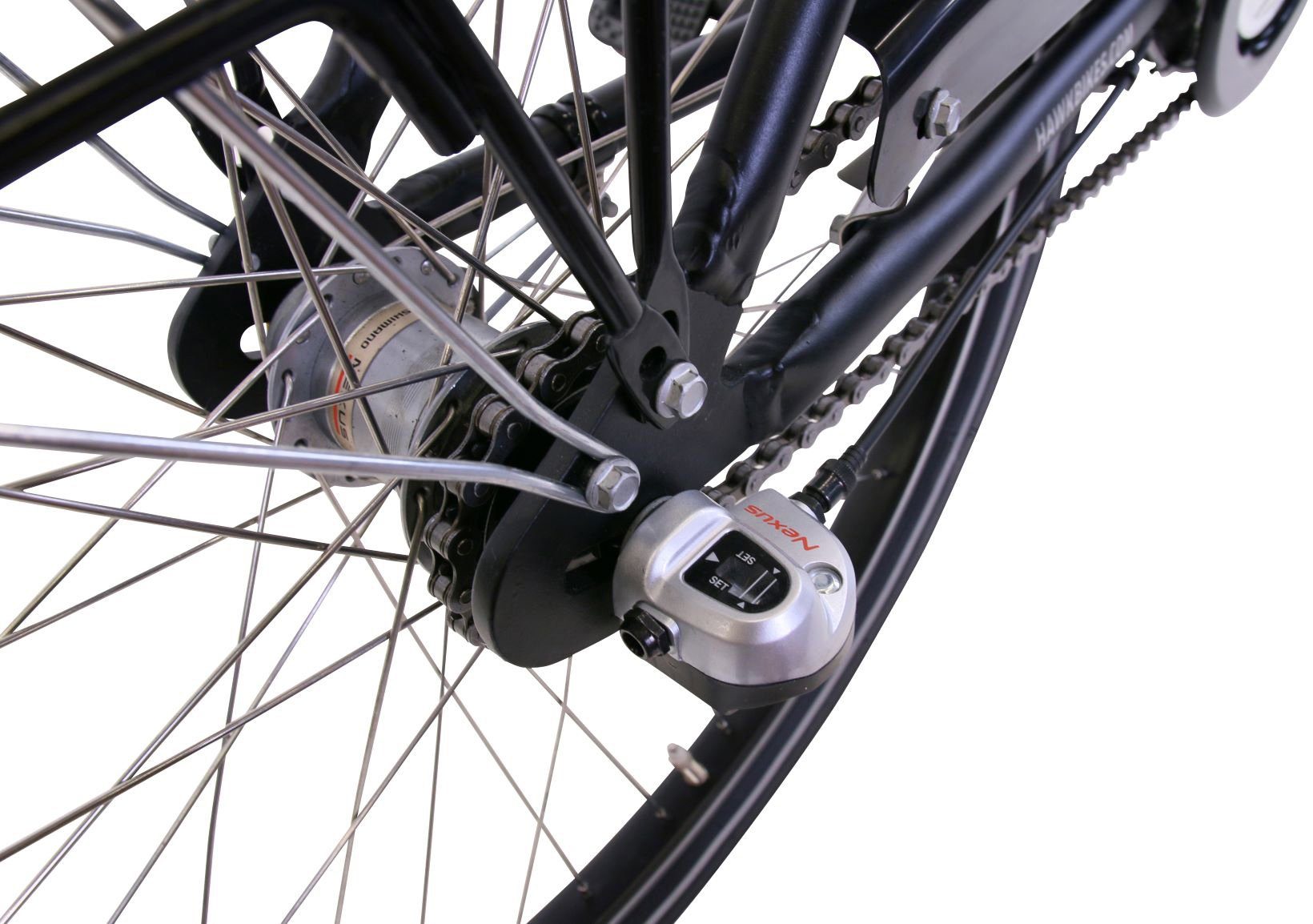 HAWK Bikes Cityrad HAWK City Comfort Premium Black, 3 Gang Shimano Nexus Schaltwerk