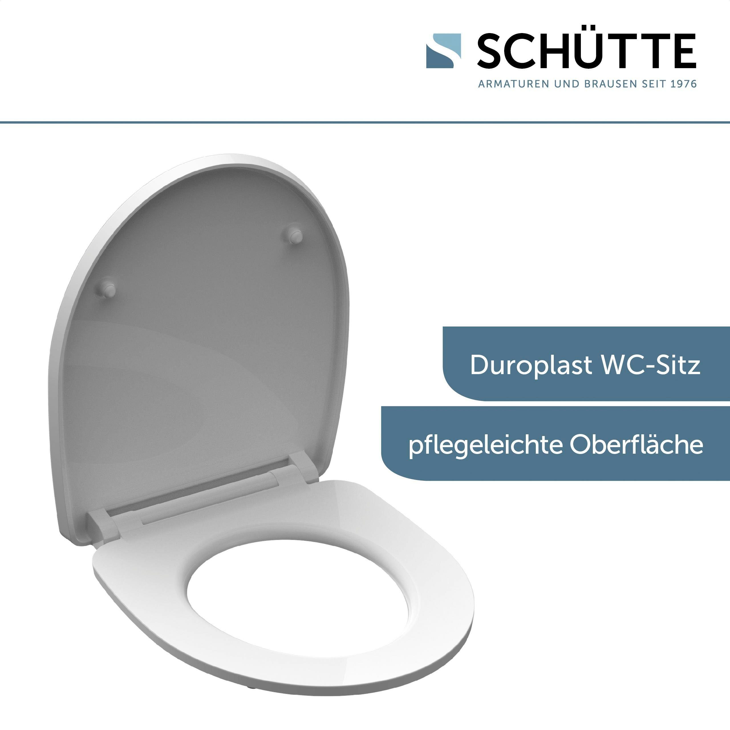 Schütte WC-Sitz White Wave, Duroplast, mit Absenkautomatik und Schnellverschluss, High Gloss