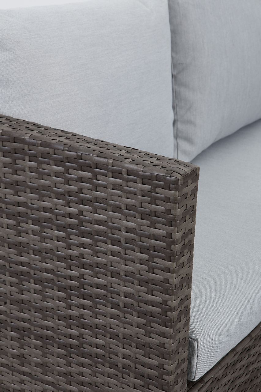 MeXo Lounge Set Polyrattan Gartenmöbel 7-teile für 6-9 Personen Garten & Balkon (grau & hellgrau)