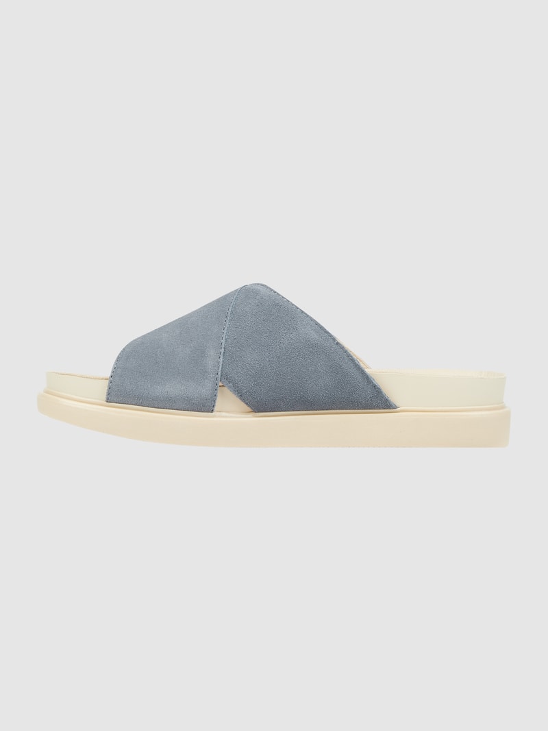Pantolette aus Veloursleder Modell 'Erin' in hellblau