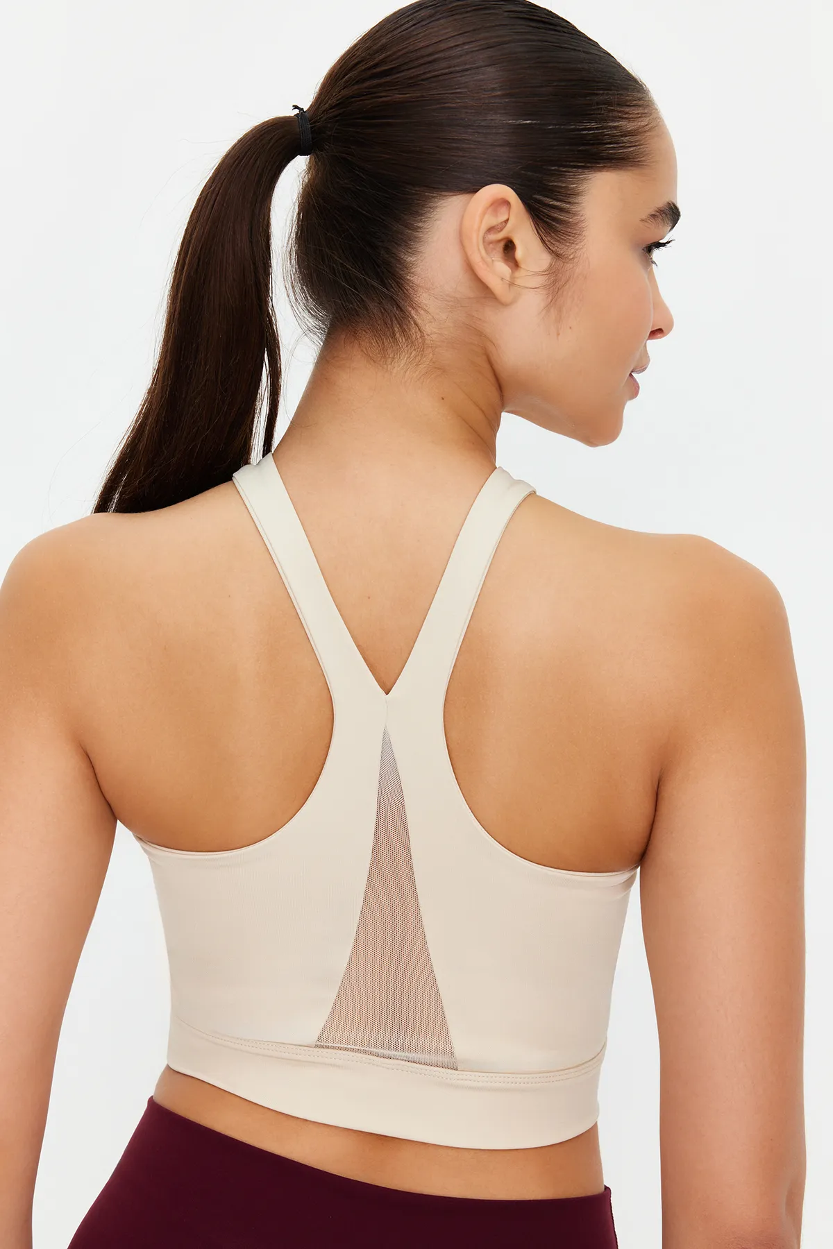 Trendyol Collection  Stone Supported/Shaping Tüll Detailgestrickter Sport-BH THMSS23SS00023