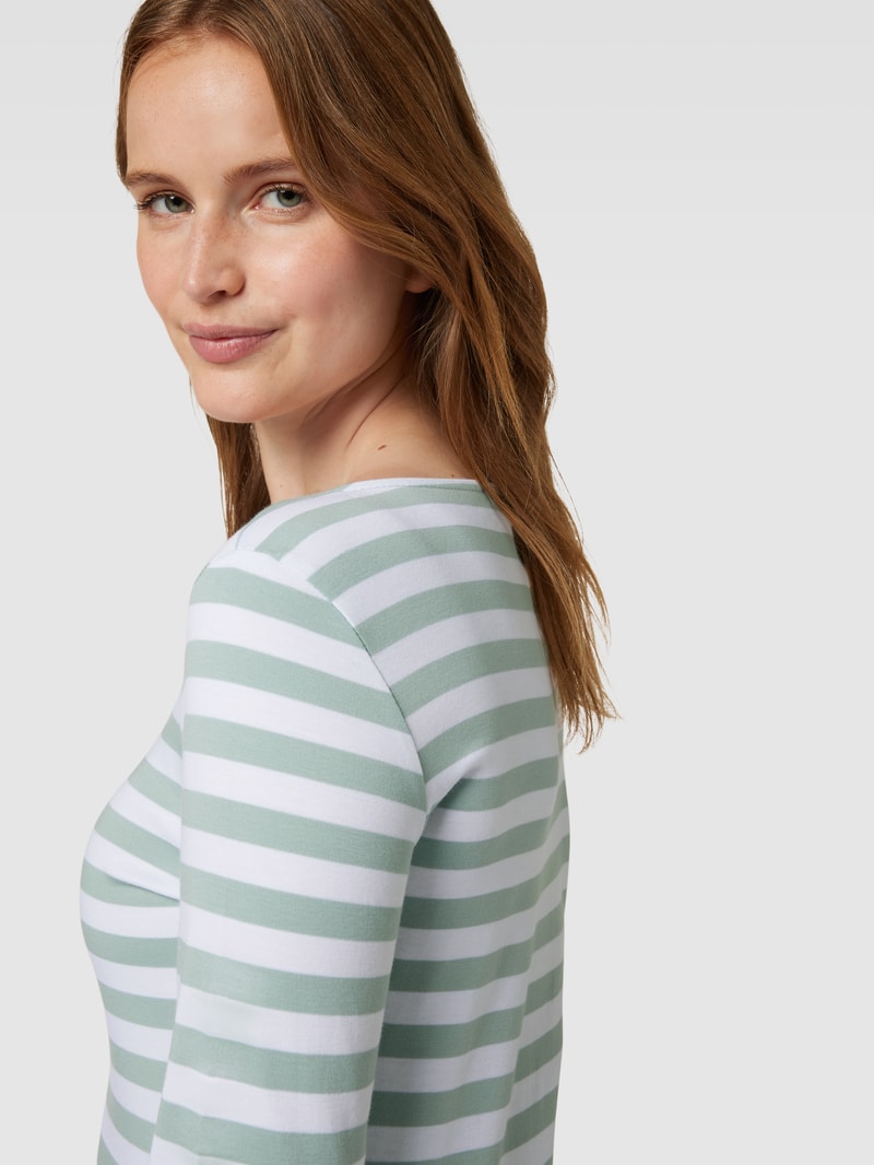 Longsleeve mit Streifenmuster in schilf