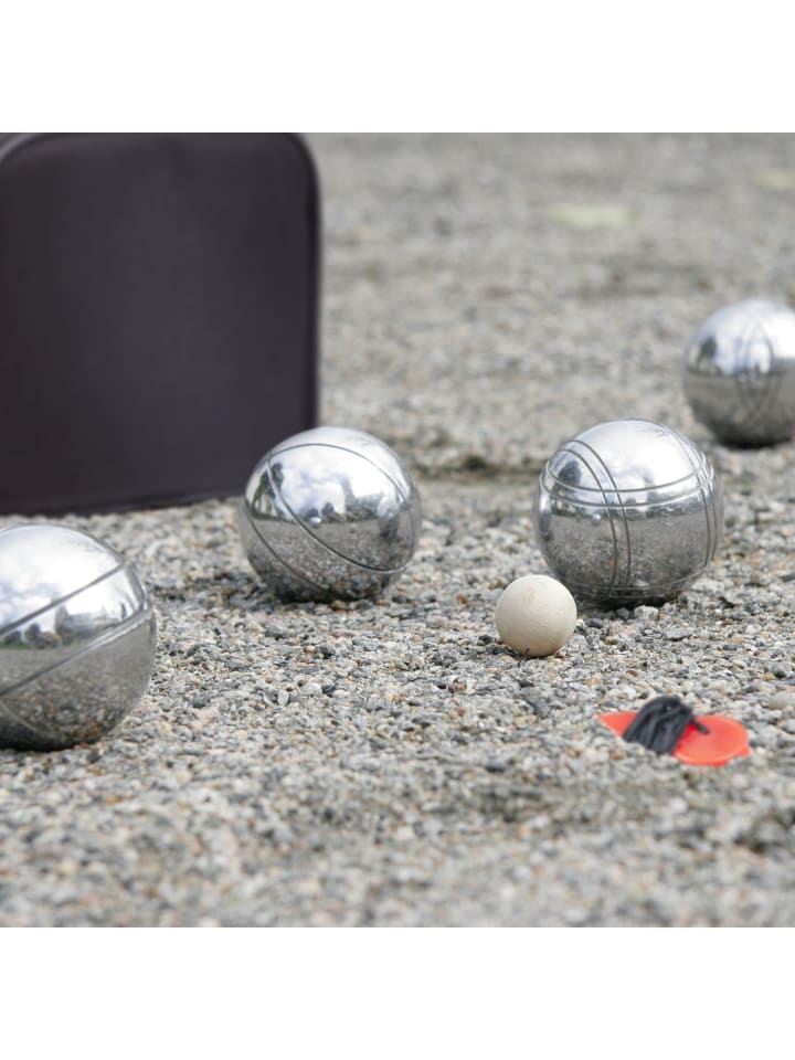 relaxdays 7-teiliges Boule Kugeln Set in Silber/ Schwarz günstig kaufen onesize