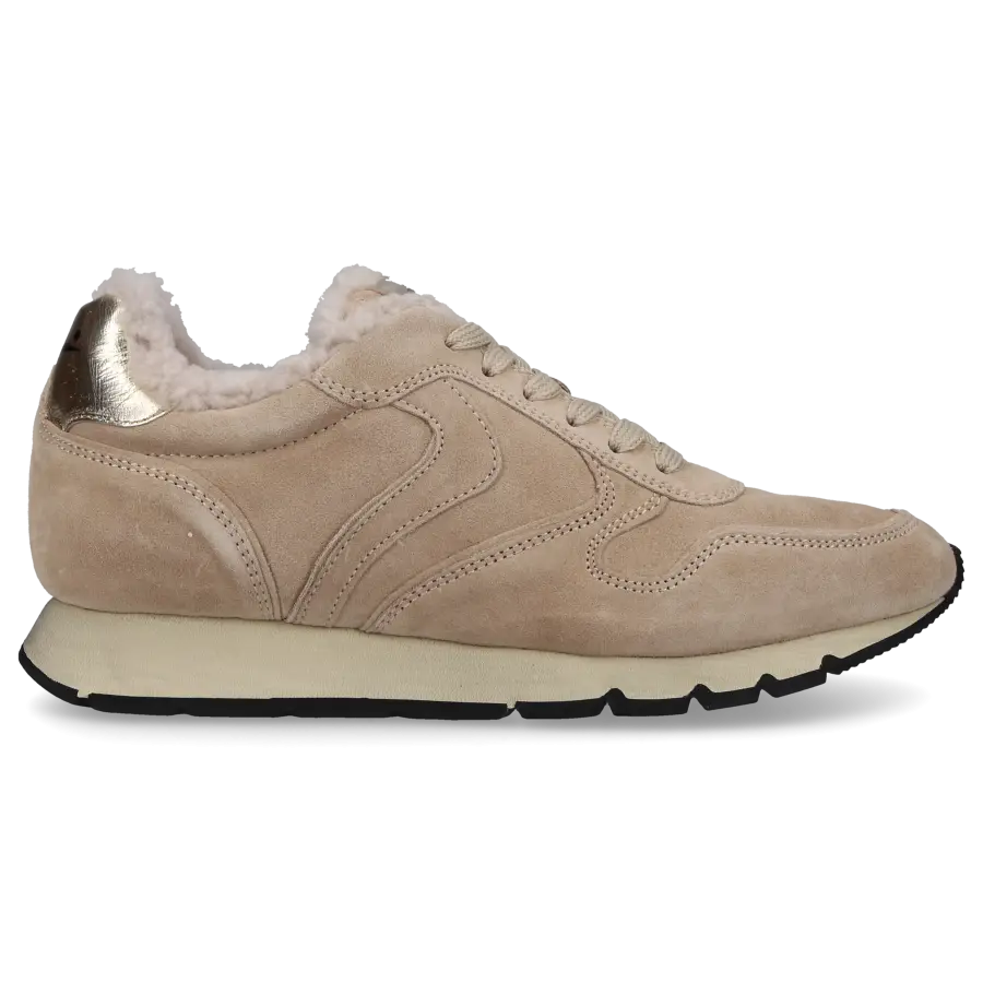 VOILE BLANCHE - Sneaker low JULIA FUR SUEDE Veloursleder - beige