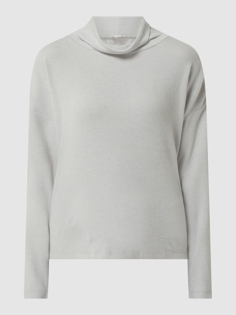 Sweatshirt mit Rollkragen in mittelgrau meliert