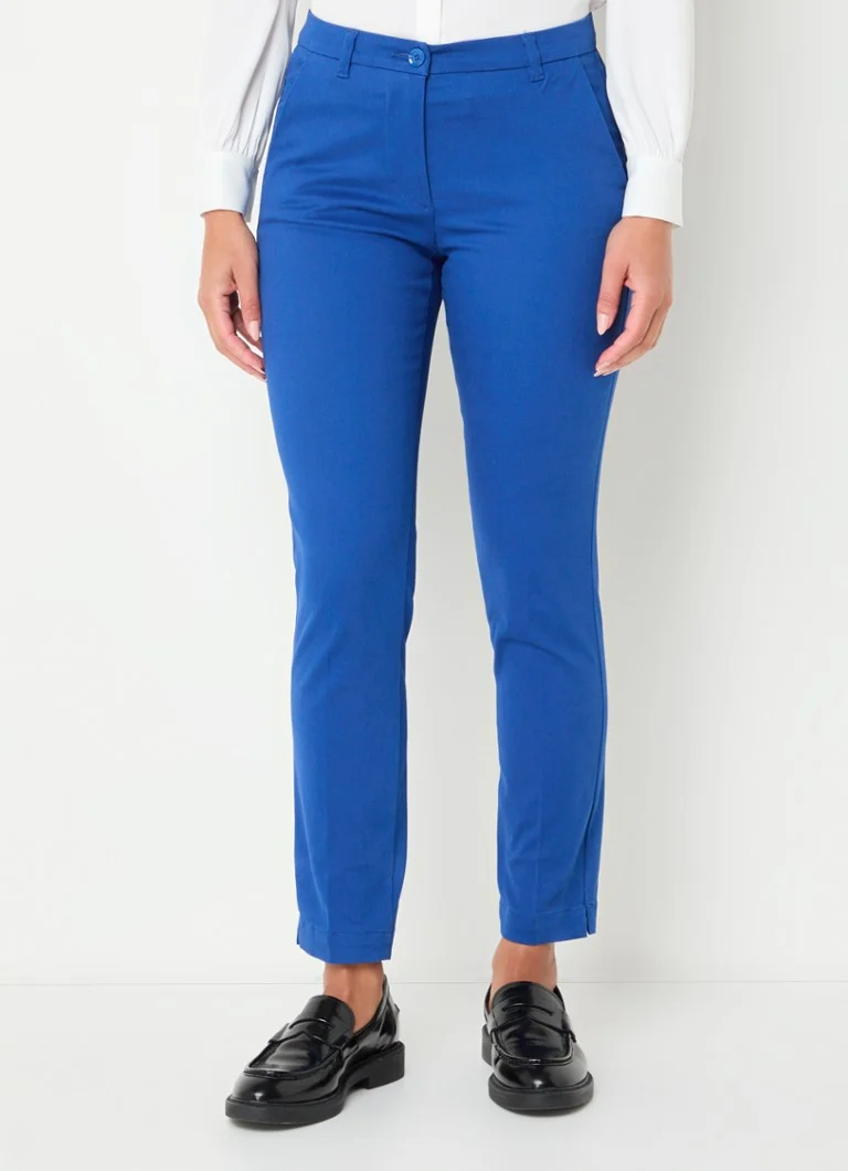 Benetton Mid waist slim fit chino with side pockets