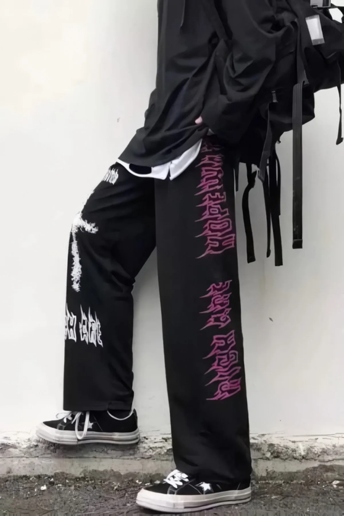 EFBUTİK  Schwarze Hope Water Cross-Jogginghose mit weitem Bein