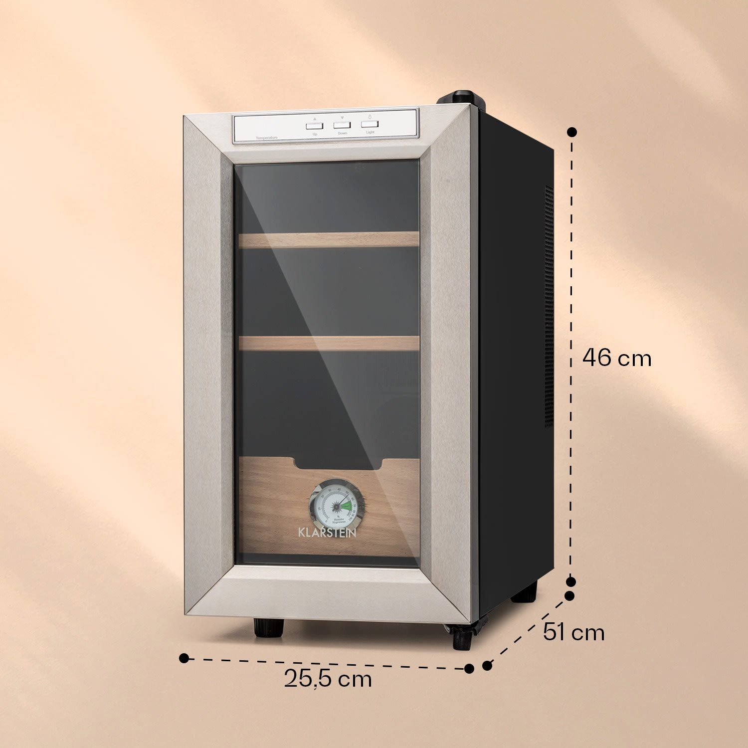 Klarstein Humidor HEA6-ElPresidente23S, Humidor Zigarre Humidor Befeuchter elektrisch Humidor Schrank