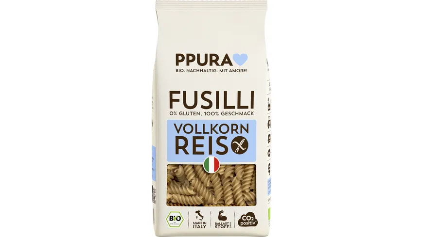 PPURA Bio Fusilli Vollkornreis 400 g