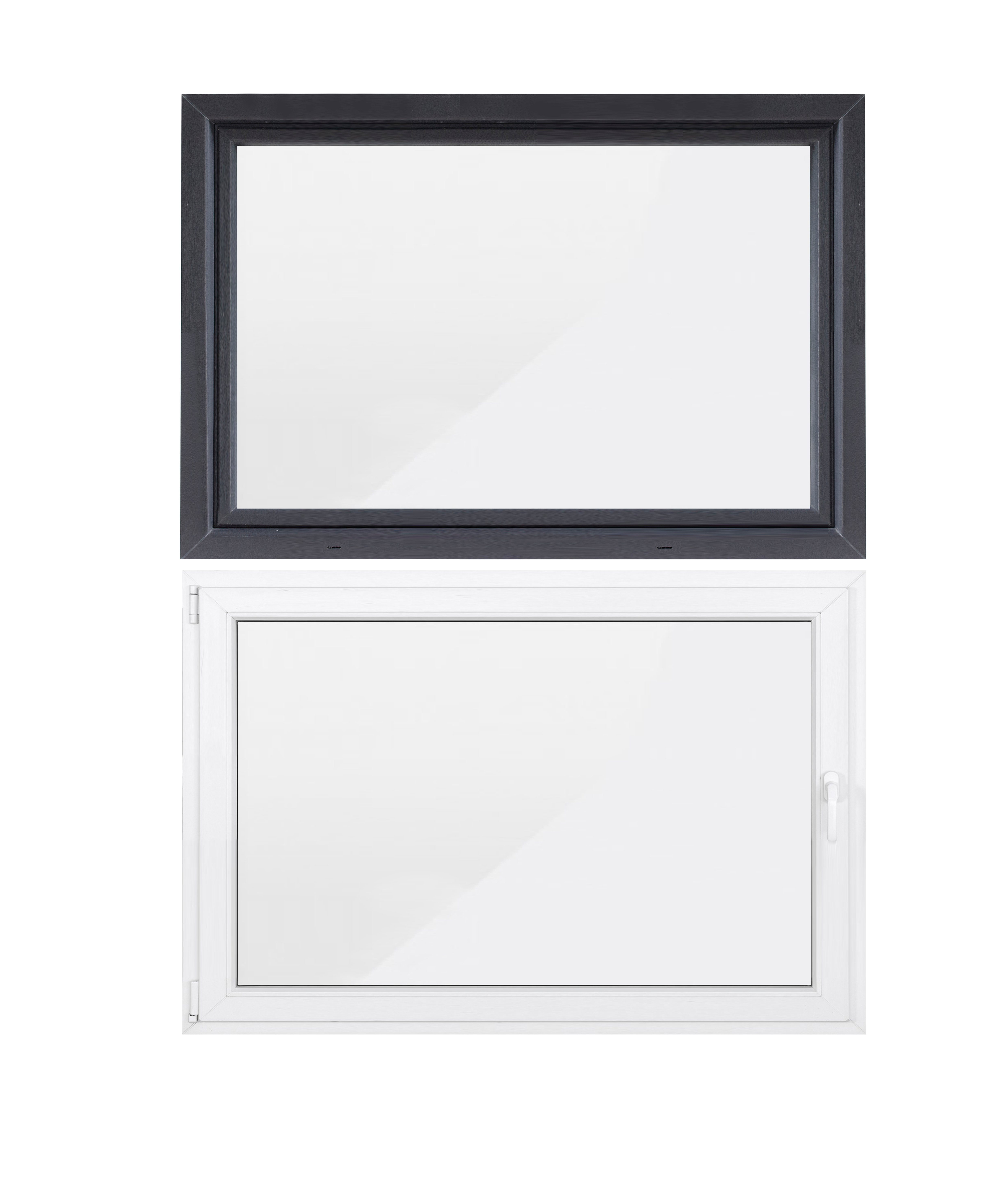 SN DECO GROUP Kellerfenster 1 Flügel, 800x400, außen anthrazit/innen weiß, 70 mm Profil, (Set), RC2 Sicherheitsbeschlag, Hochwertiges 5-Kammer-Profil