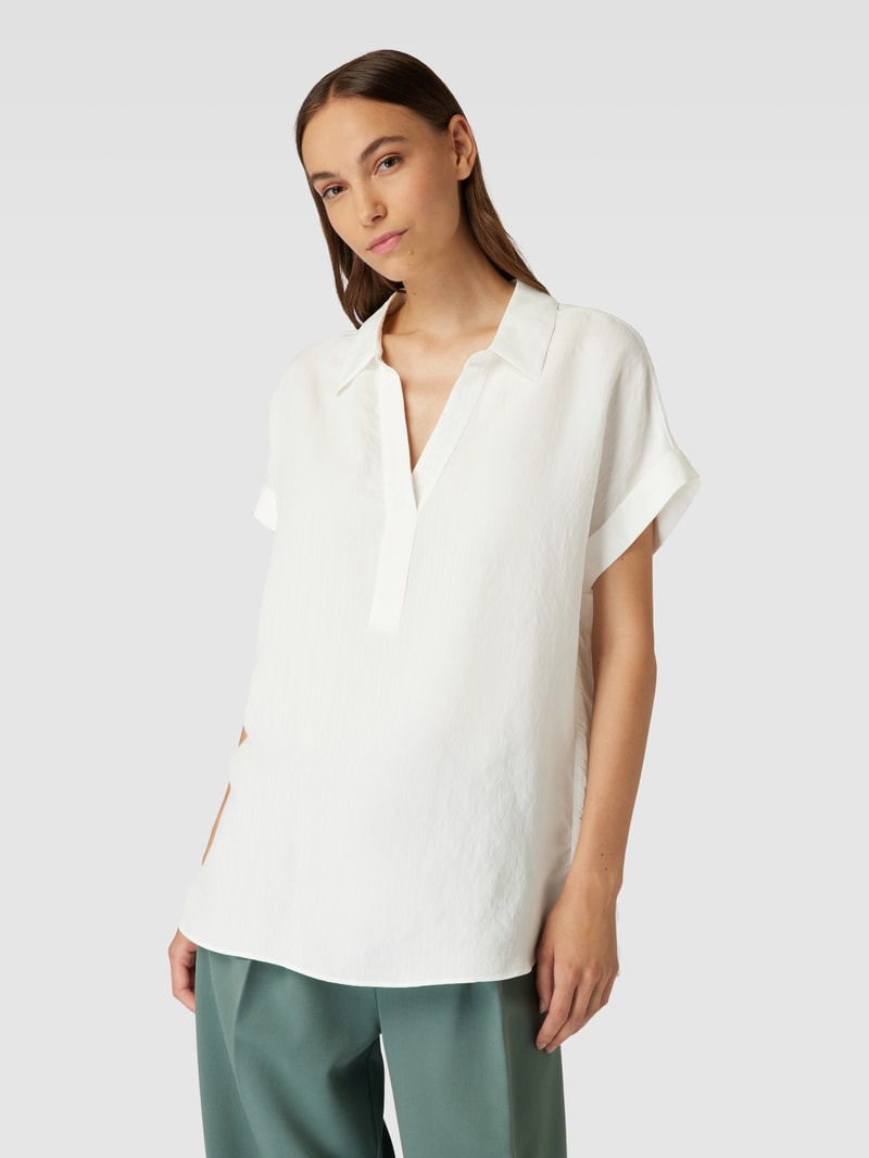 Blusenshirt mit V-Ausschnitt in weiß