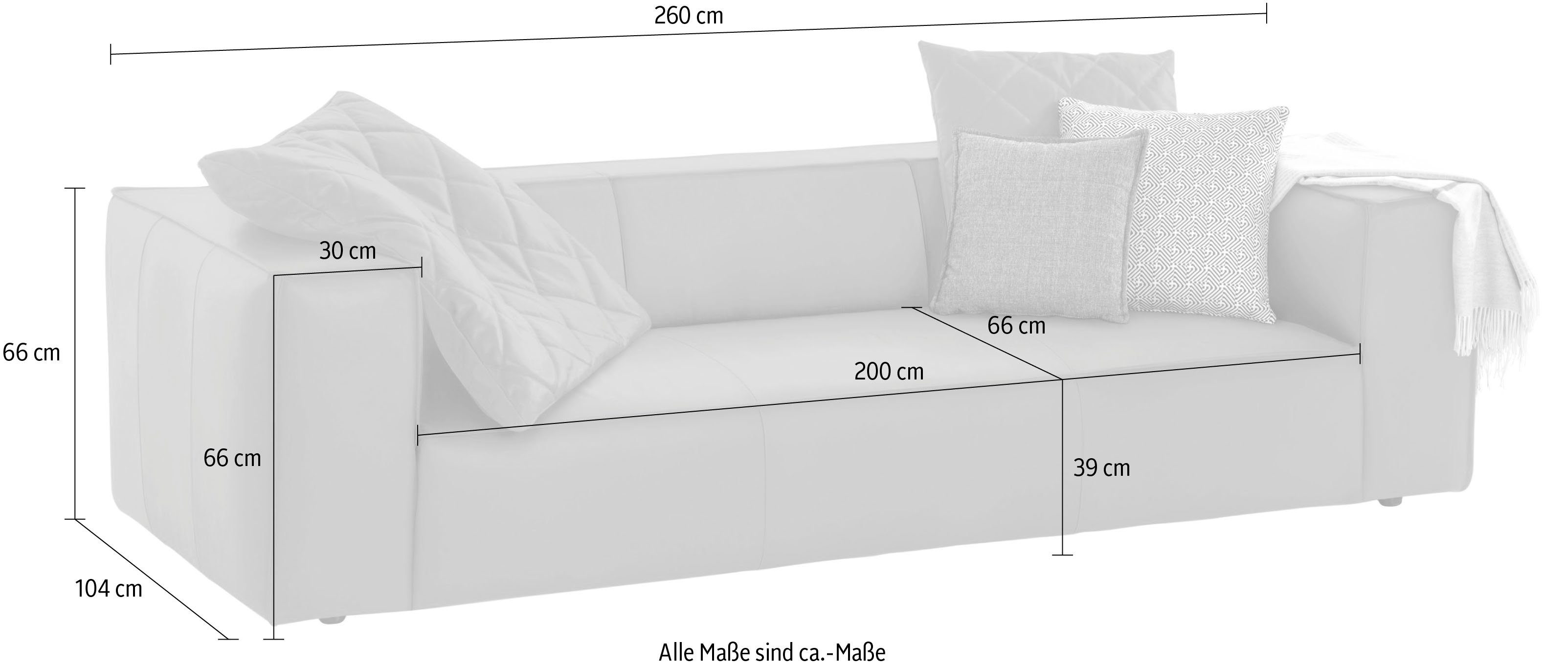W.SCHILLIG 3-Sitzer around-the-block, mit eleganter Biese, mit Federkern