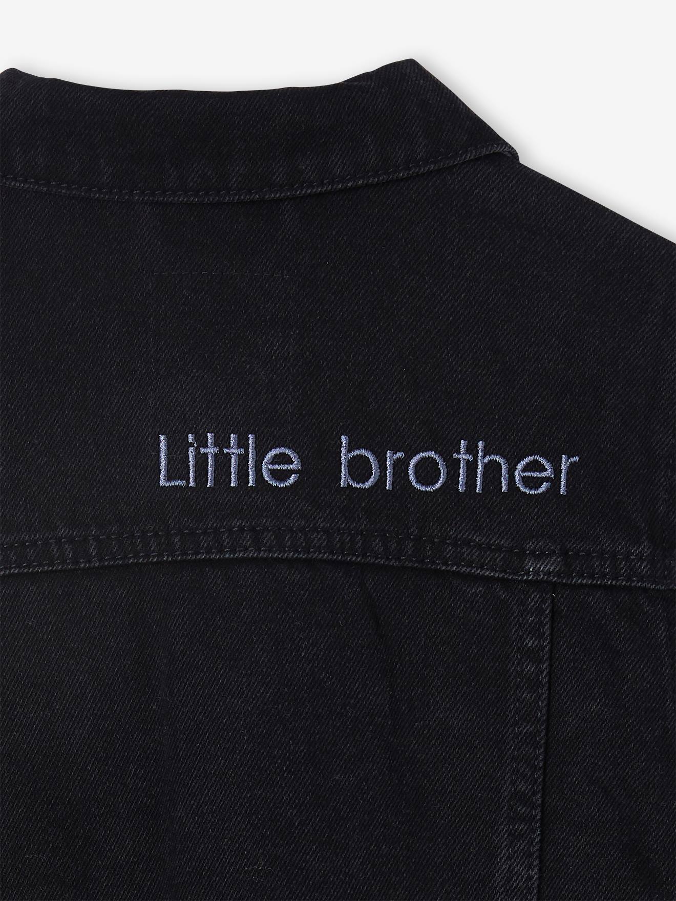 Vertbaudet Kinder Oversized-Jeansjacke waterless Oeko-Tex, personalisierbar - schwarz