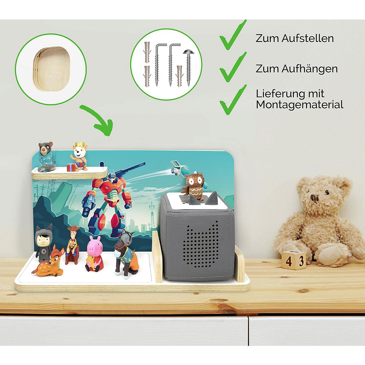 Regal für Musikbox Robo, klein - geeignet für Toniebox