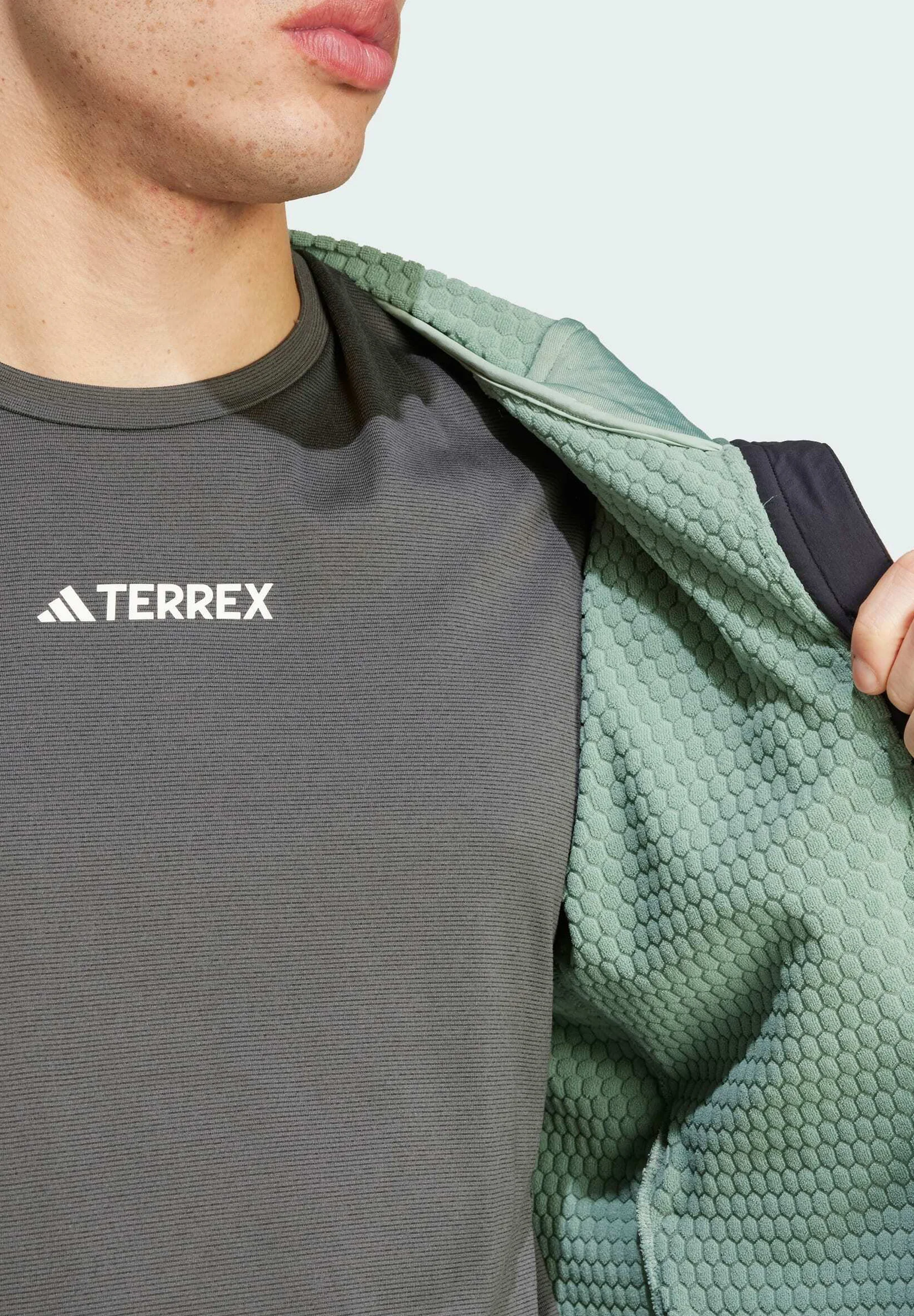 Adidas Terrex TERREX TECHROCK HOODED FLEECE - Chaqueta polar
