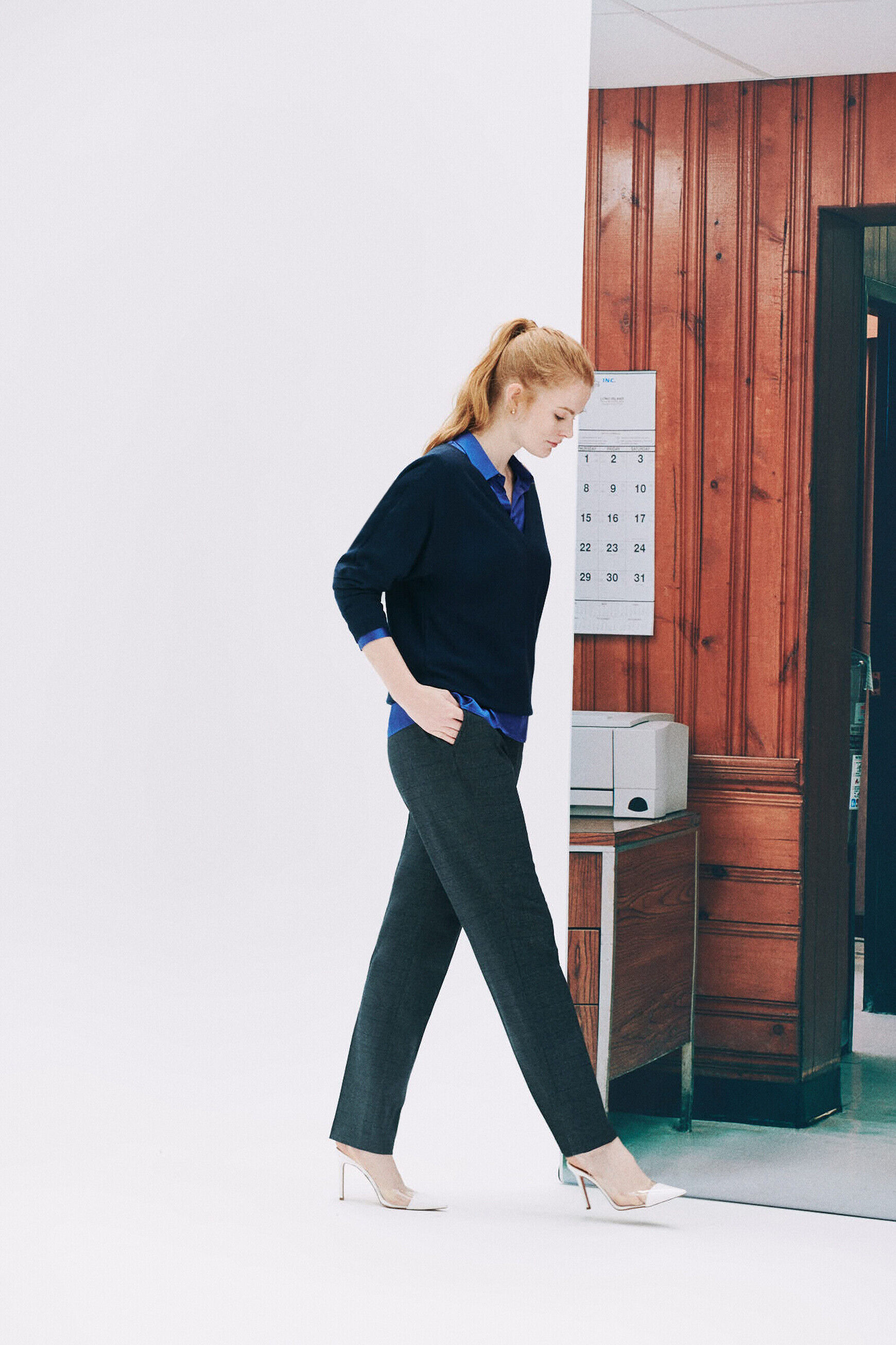 Pantalon pierre bleu femme