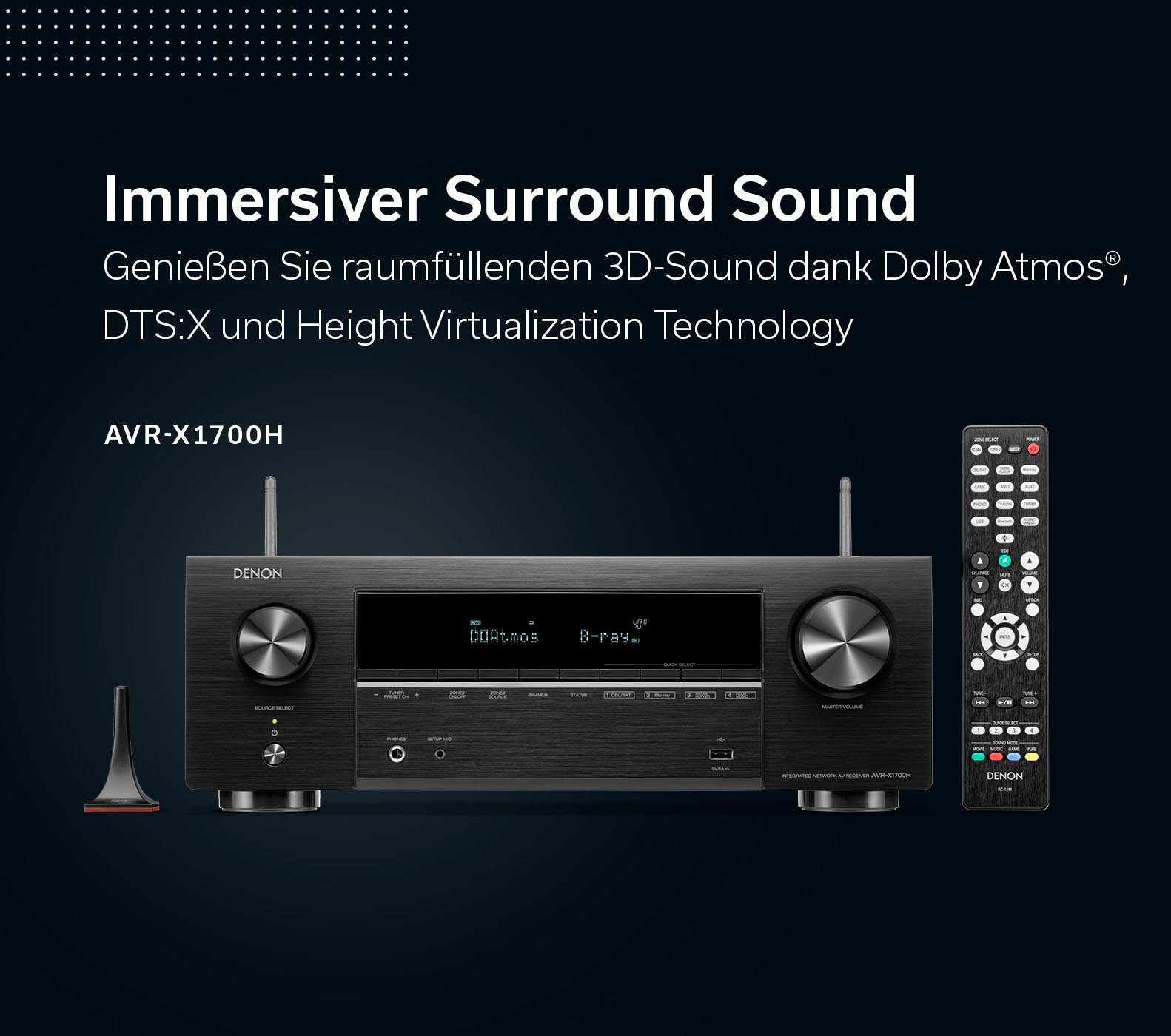 Denon AVR-X1700H 8K- 7.2 Heimkinosystem (Bluetooth, WLAN, Dolby Vision)