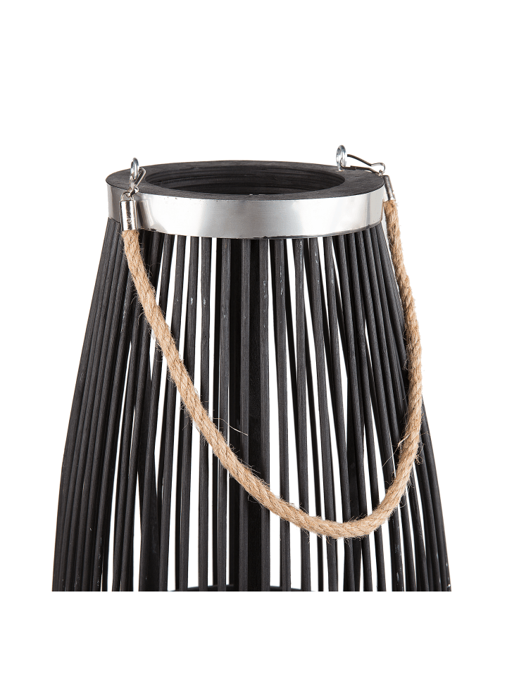 Beliani Windlichtsäulen TAHITI in Schwarz - (W) 27 x (H) 72 x (L) 27 cm günstig kaufen onesize