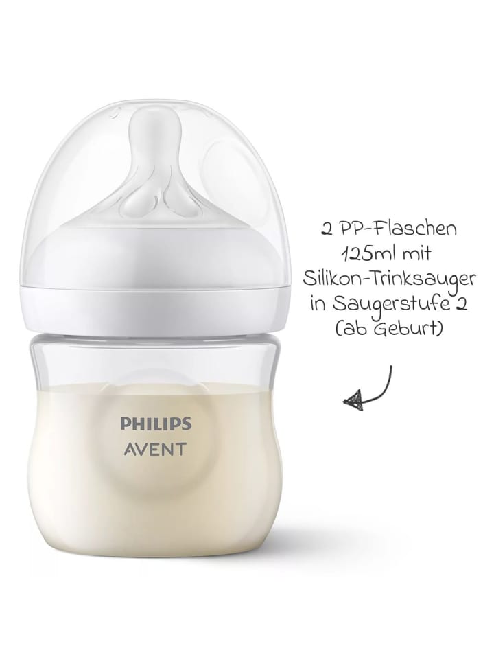 Philips Avent PP-Flasche 2er Pack Natural Response 125ml   Silikon-Sauger in weiss günstig kaufen onesize