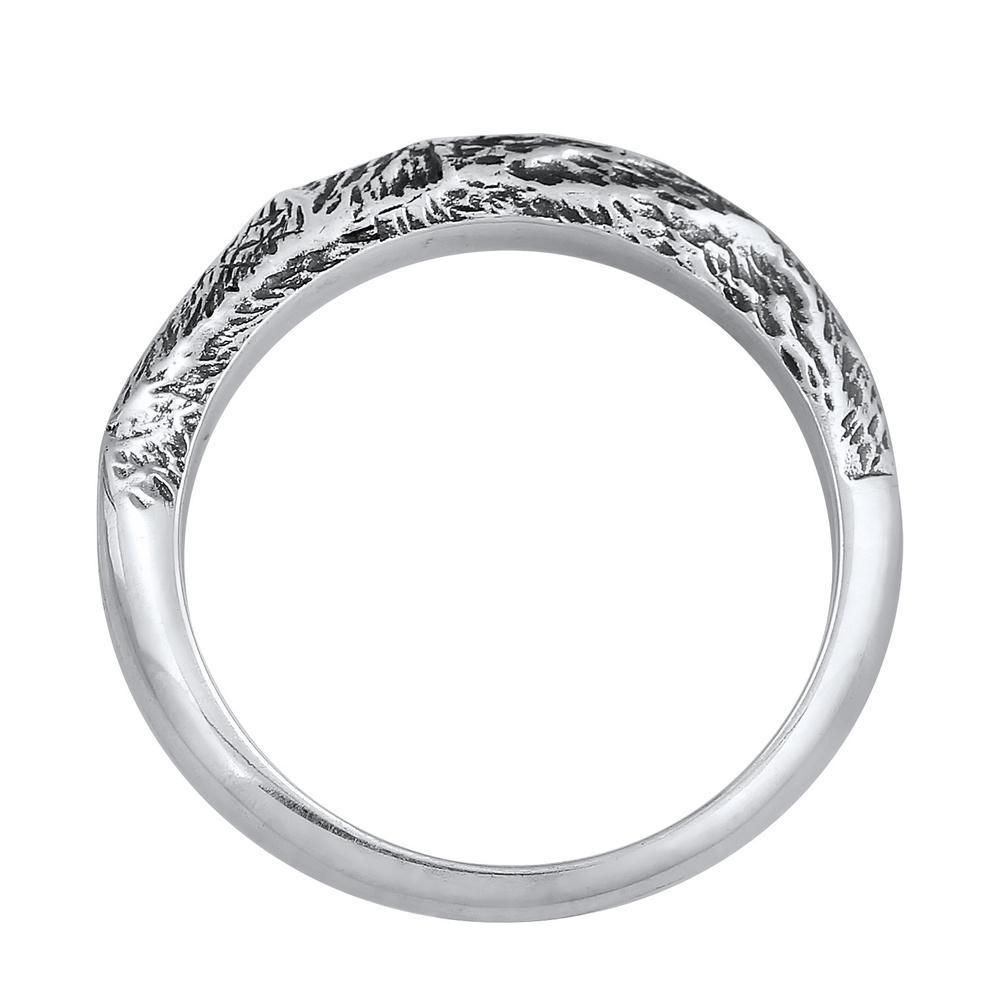 KUZZOI KUZZOI Bague Bague pour homme à anneau étroit d'aspect usagé Tendance solide en a Bague