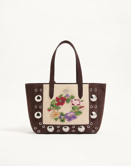 Bolsa de compras média bordada Valentino Garavani Nellcôte