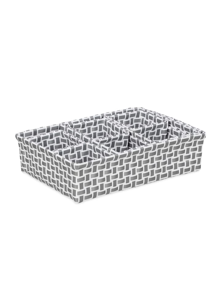 relaxdays 8x Aufbewahrungskorb in Weiss-Grau günstig kaufen onesize
