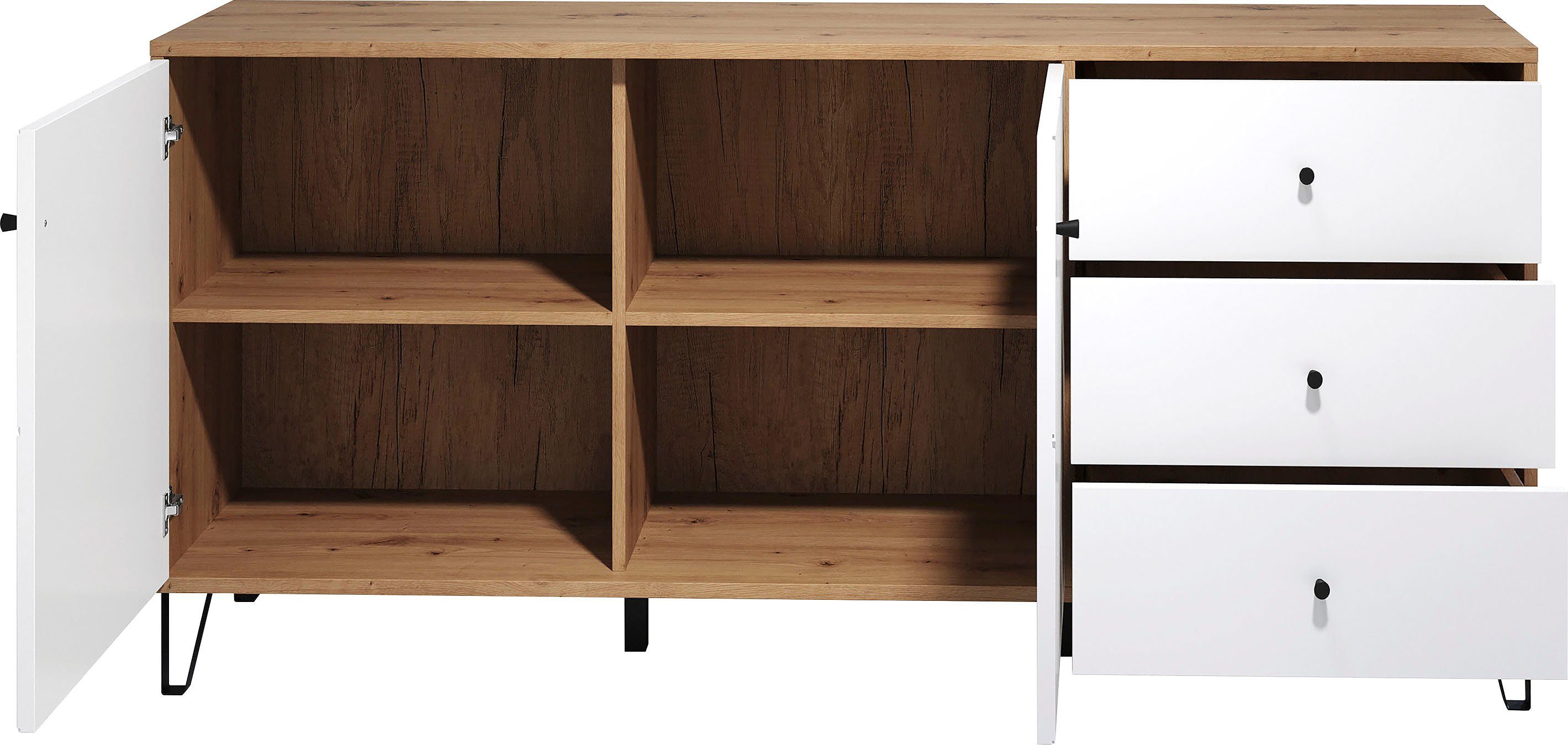 Places of Style Sideboard Tarragona, Fräsungen in Rautenoptik