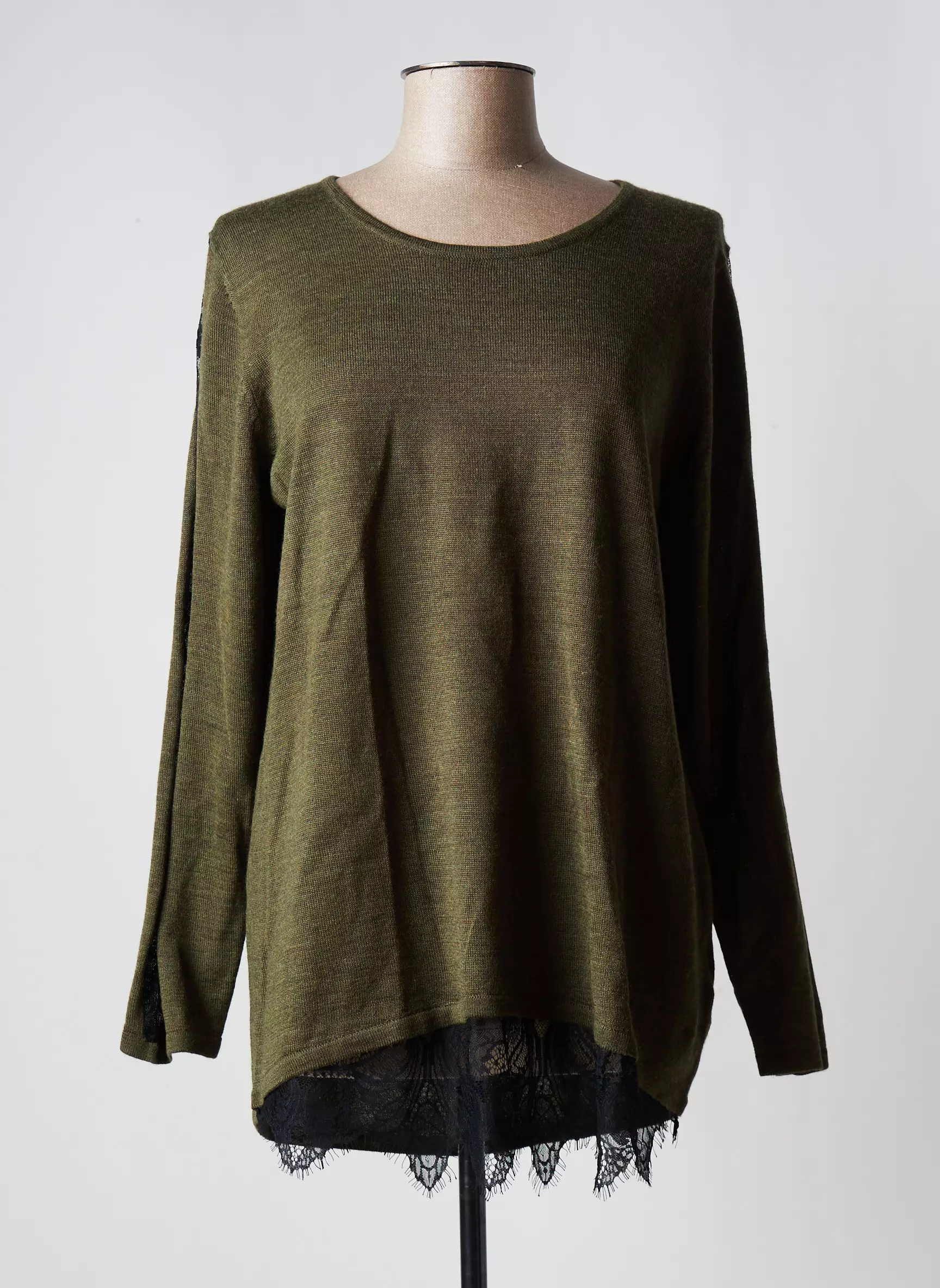 Aprico Pull Tuniques Femme couleur vert