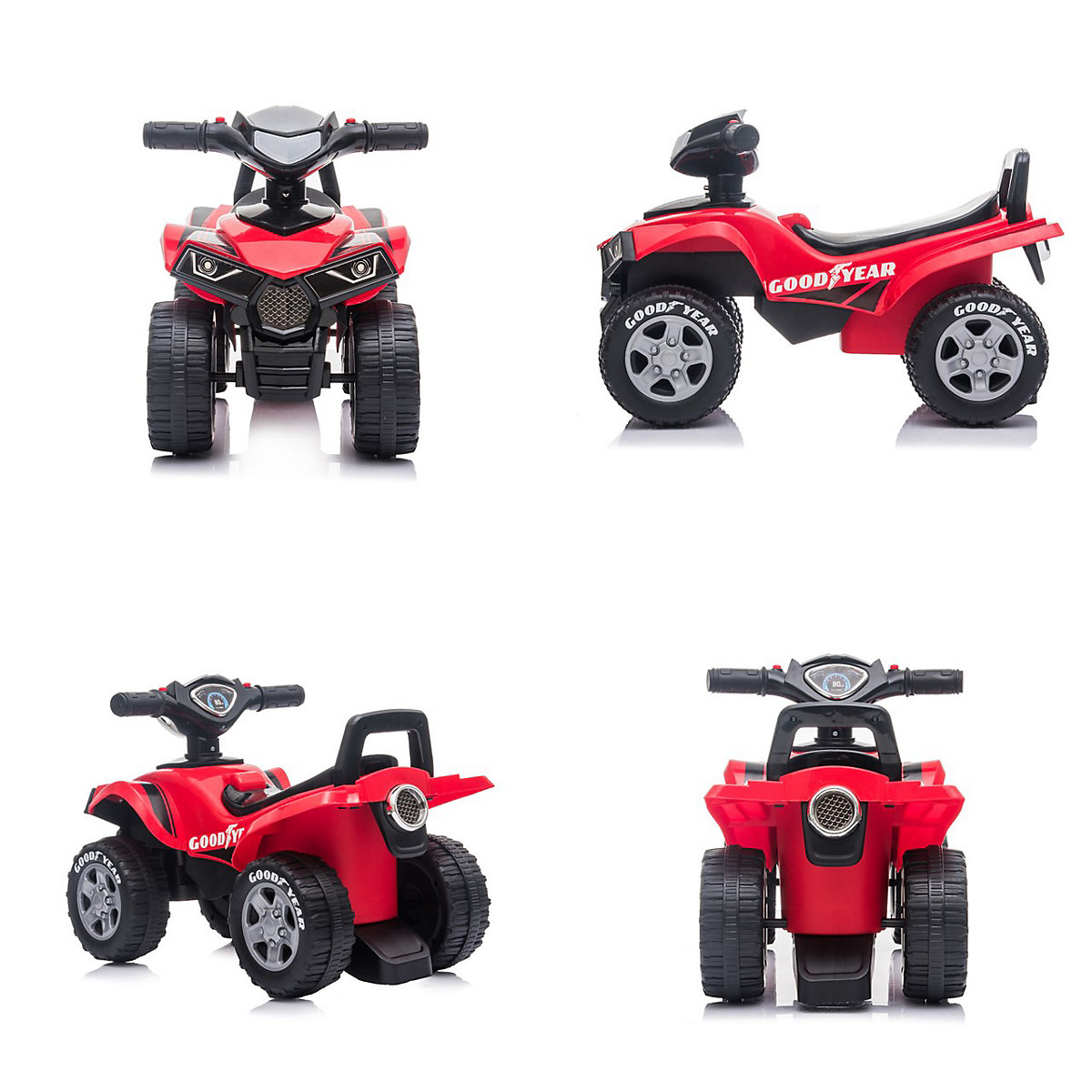 Kinder Rutschauto ATV Goodyear, Musikfunktion, Hupe Rutschautos