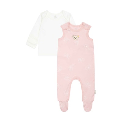 Set Strampler + T-Shirt langarm GOTS, rosa