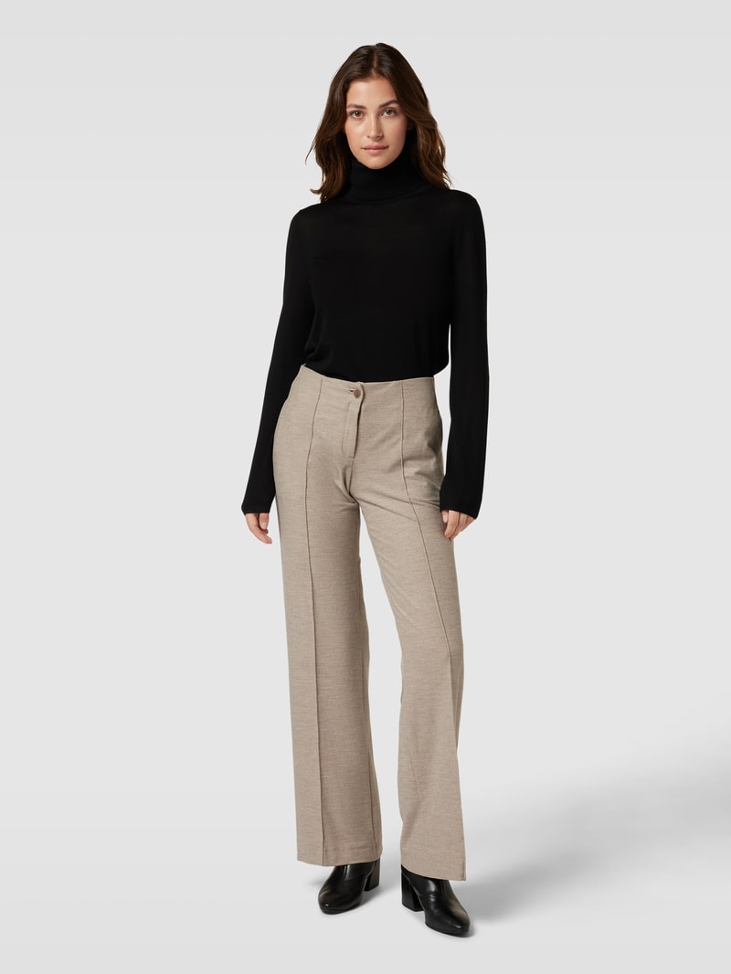 Stoffhose mit Bundfalten in sand meliert